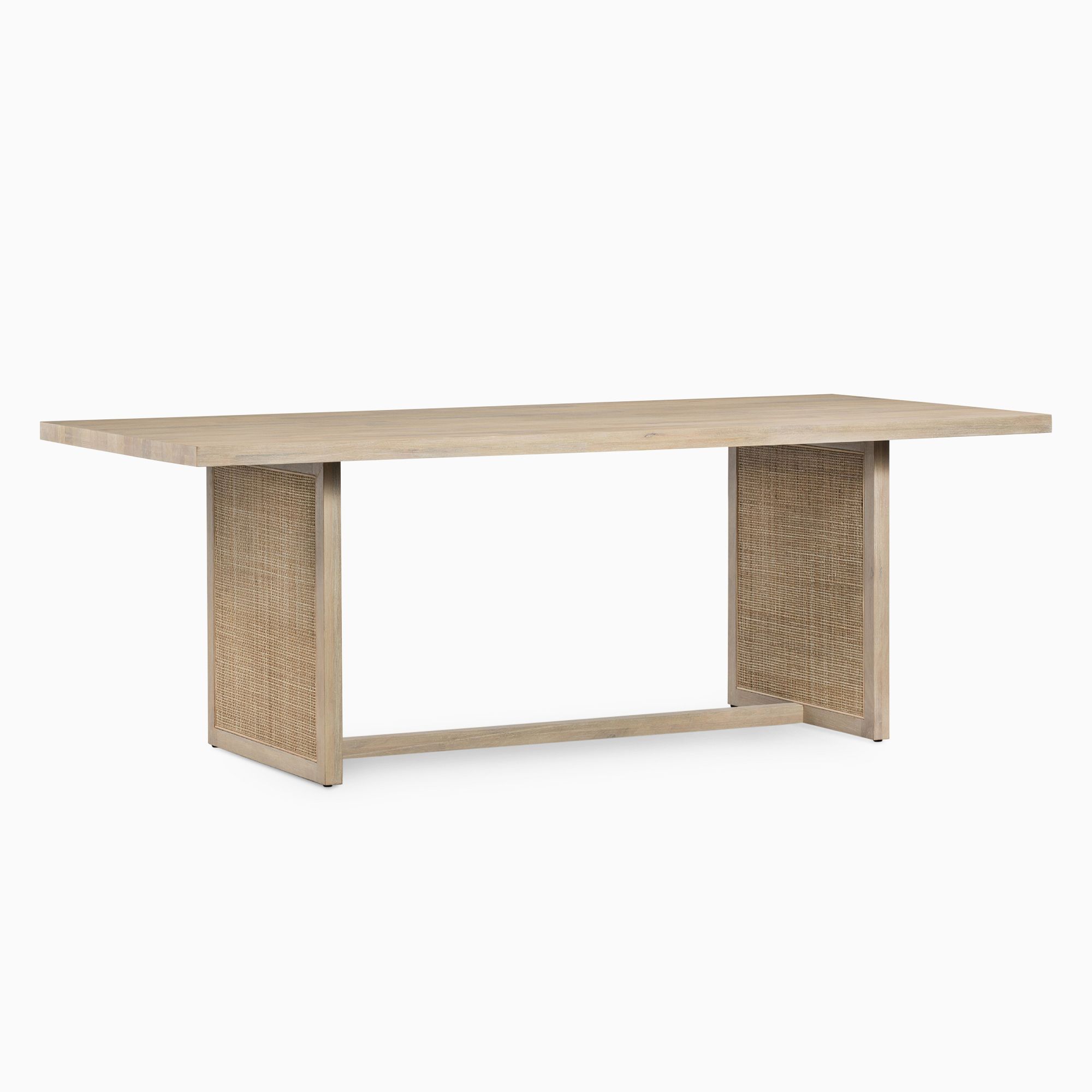 Yvette Woven Rectangle Dining Table (84") | West Elm