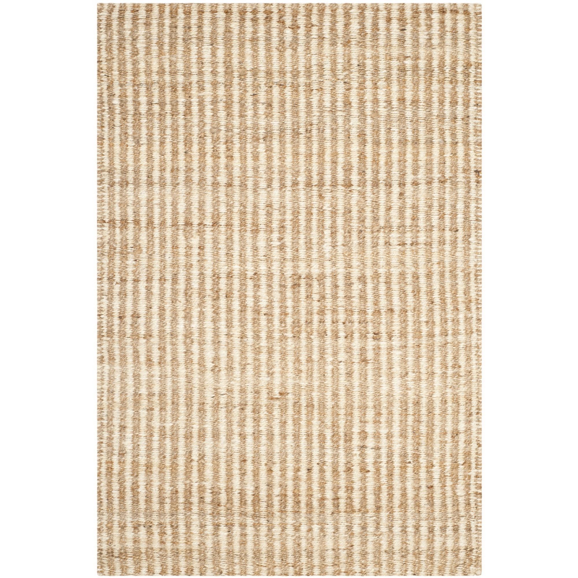 Washed Stripes Jute Rug, 5x8Natural/Ivory