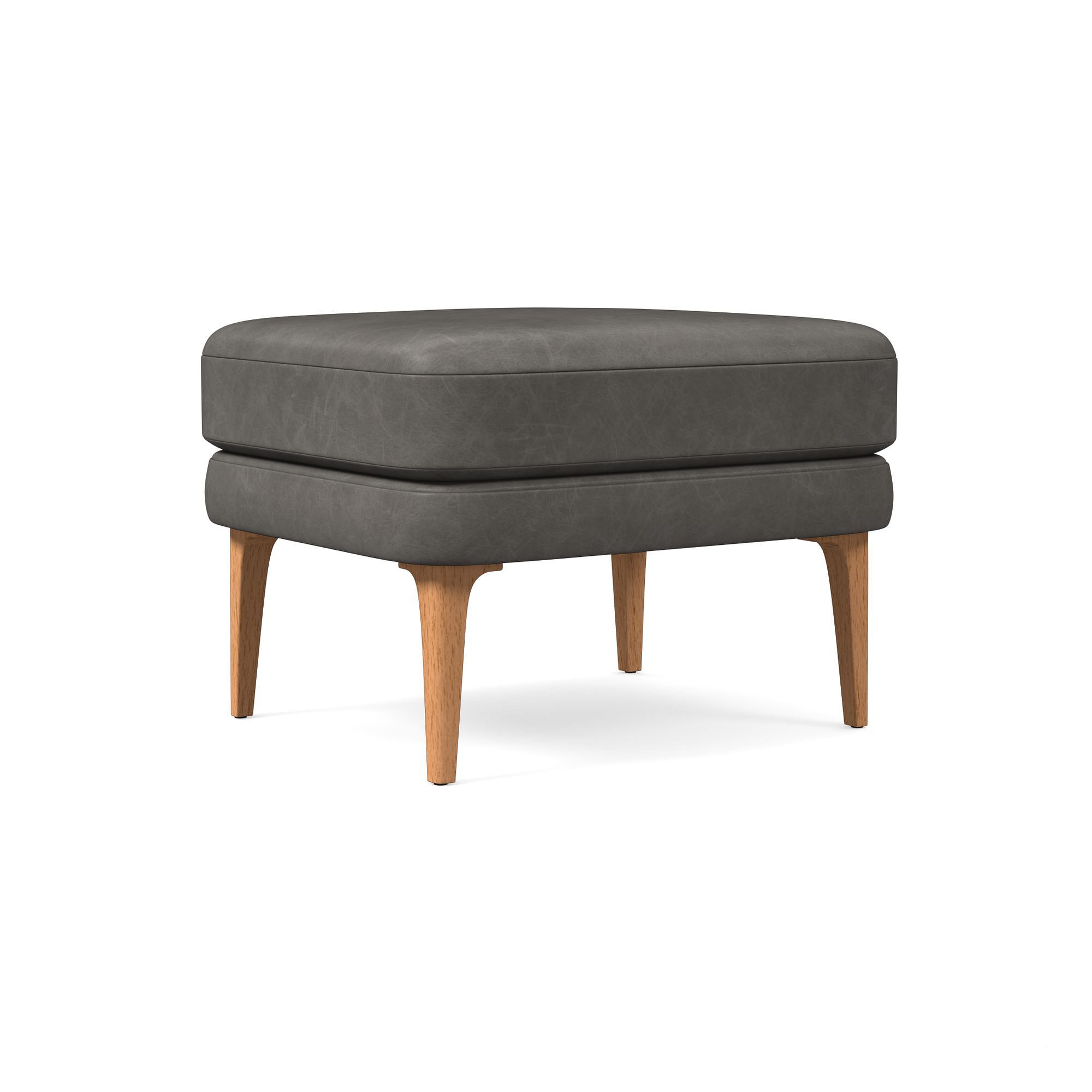 Auburn Leather High-Back Chair Ottoman | West Elm