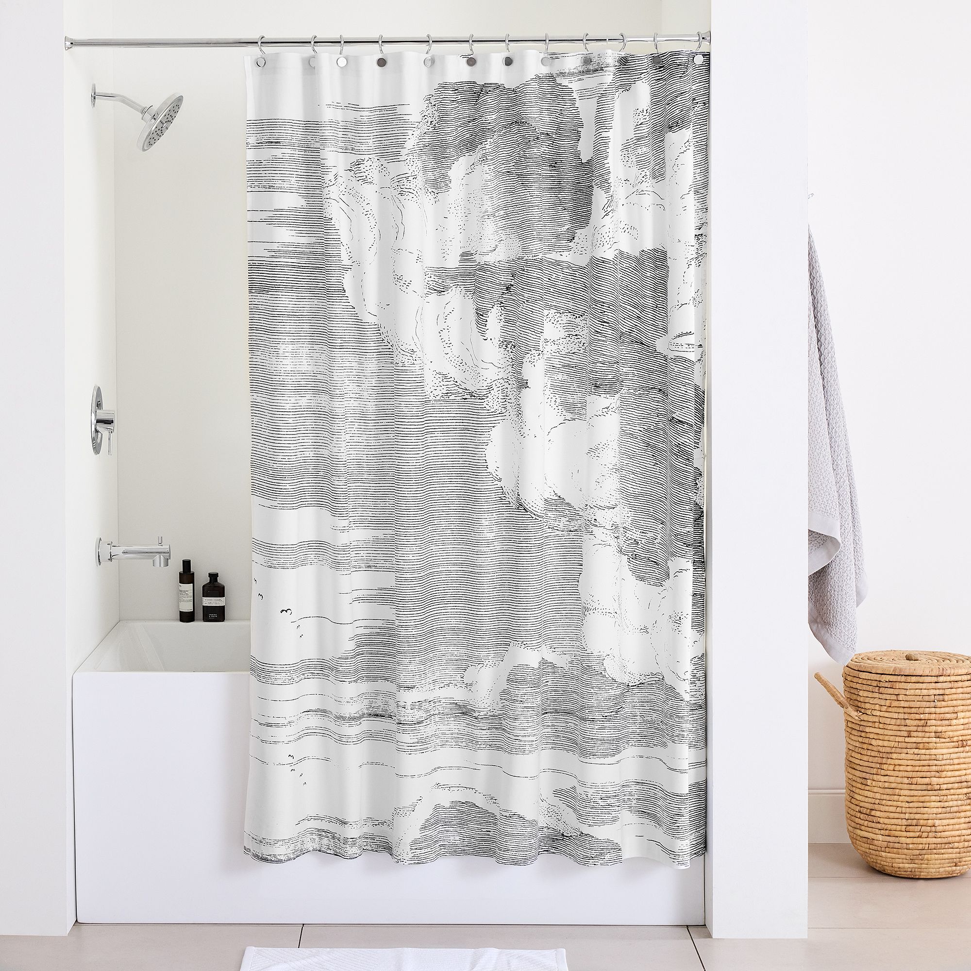 Etched Cloud Shower Curtain | West Elm