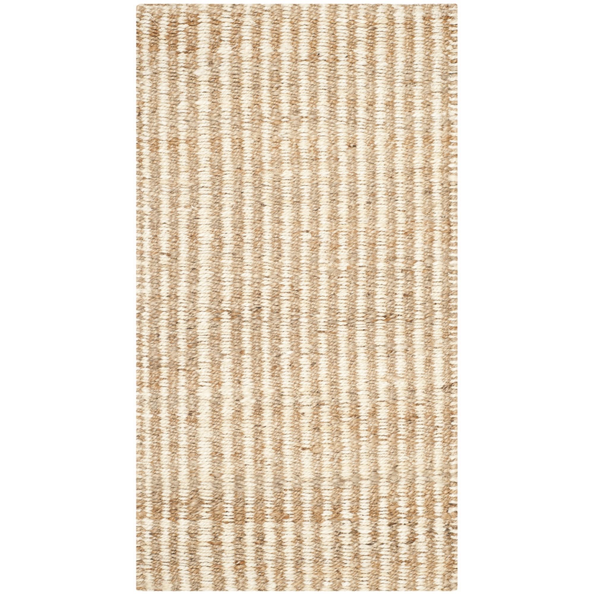 Washed Stripes Jute Rug, 5x8Natural/Ivory