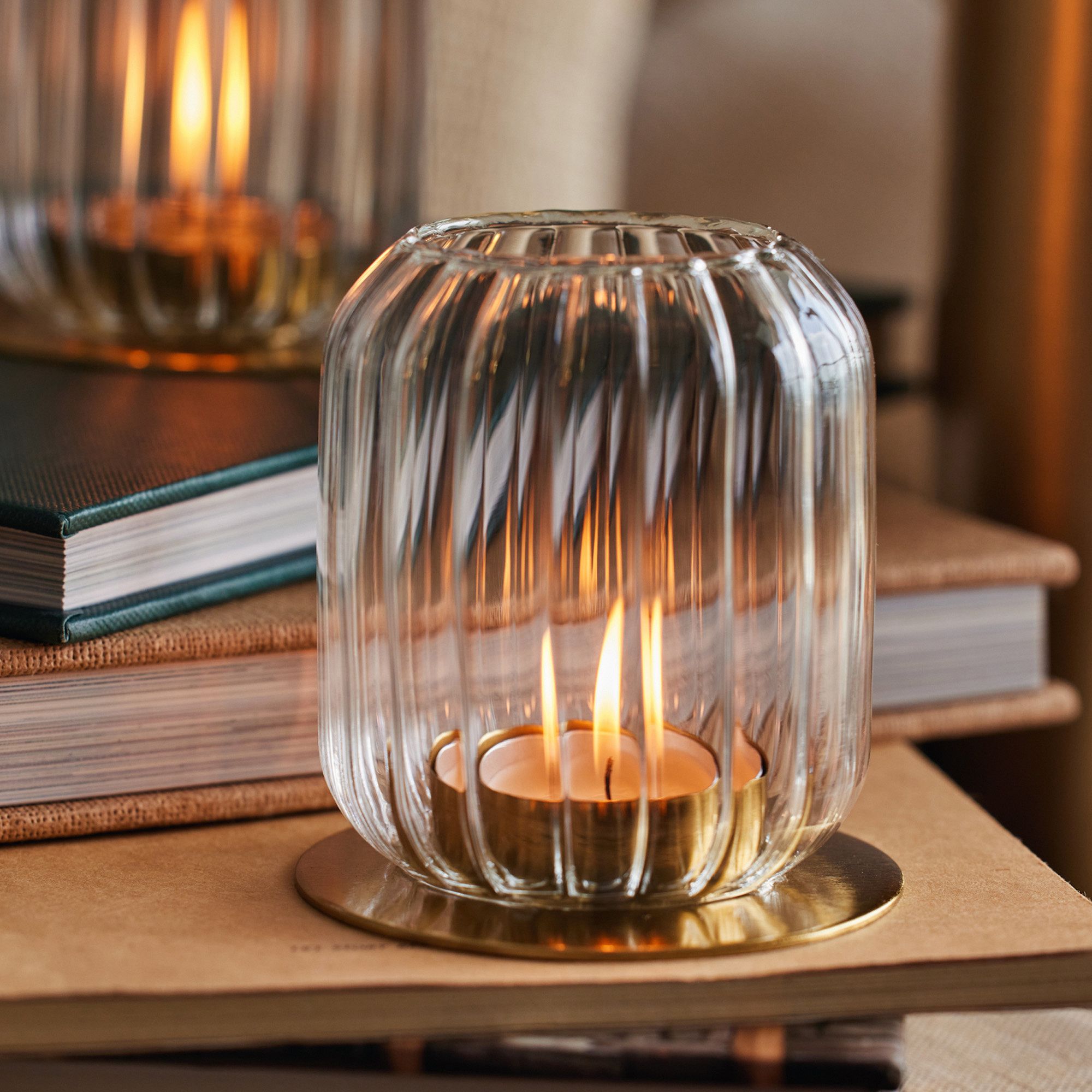 Fleck Kira Glass Lantern | West Elm