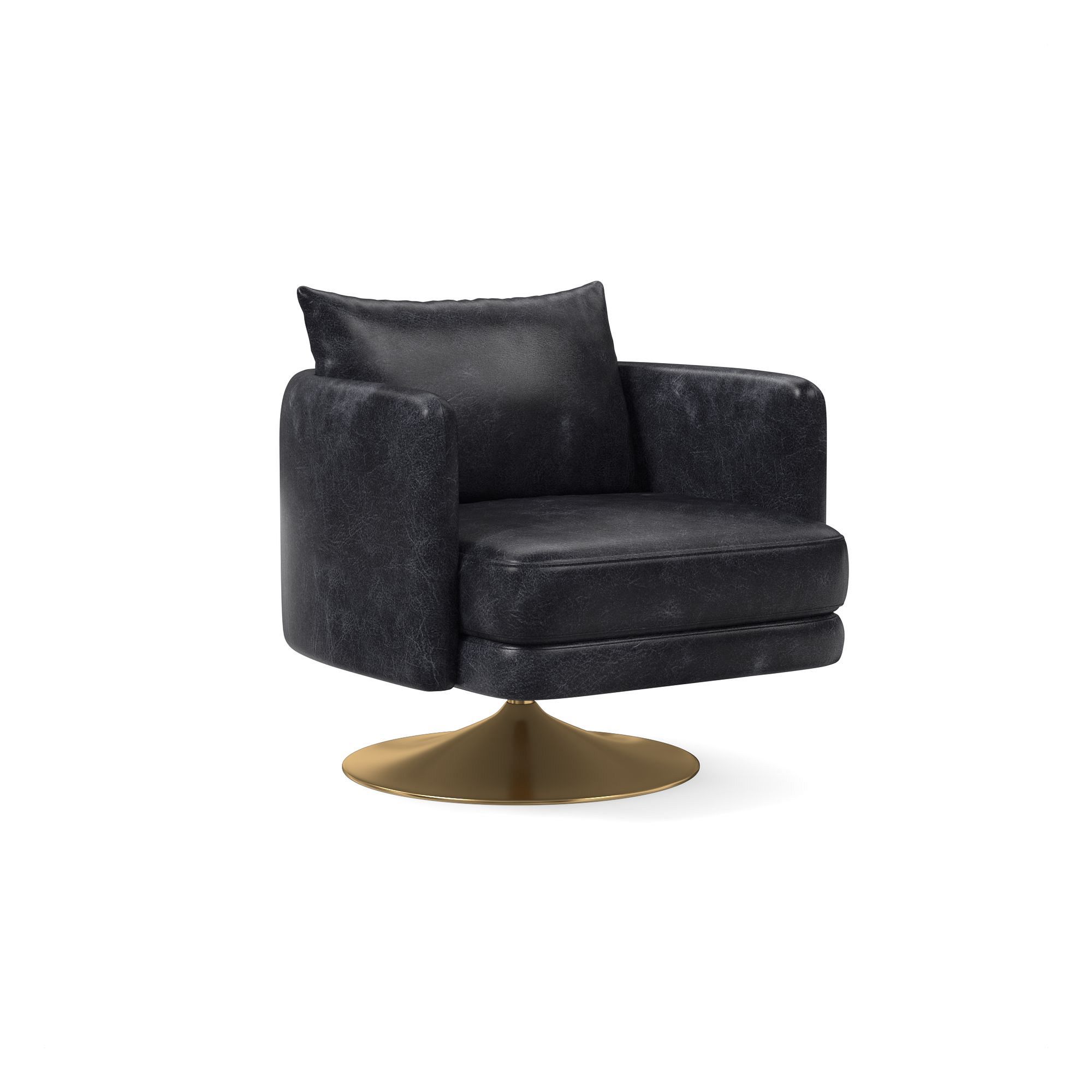 Auburn Leather Swivel Chair | West Elm