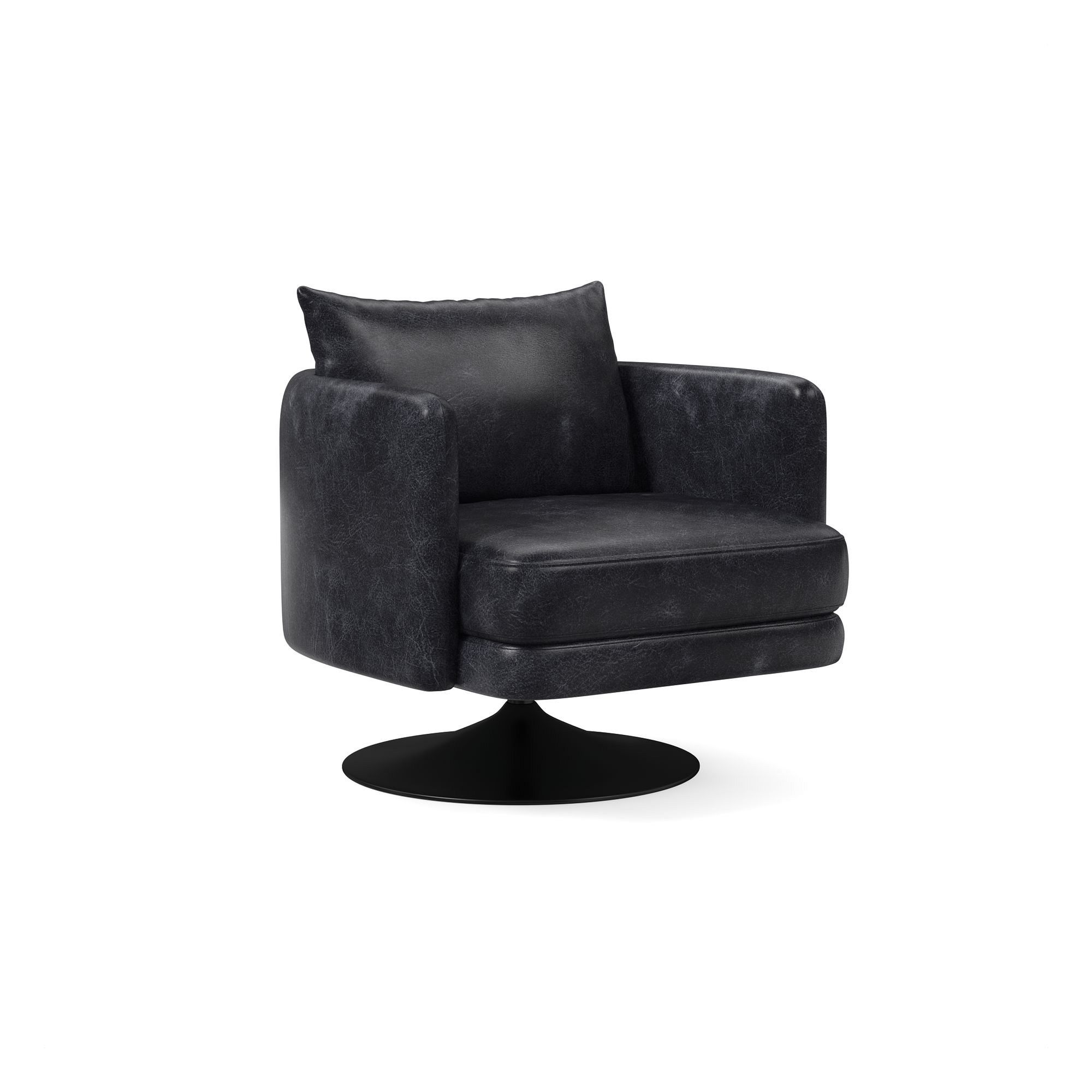 Auburn Leather Swivel Chair | West Elm