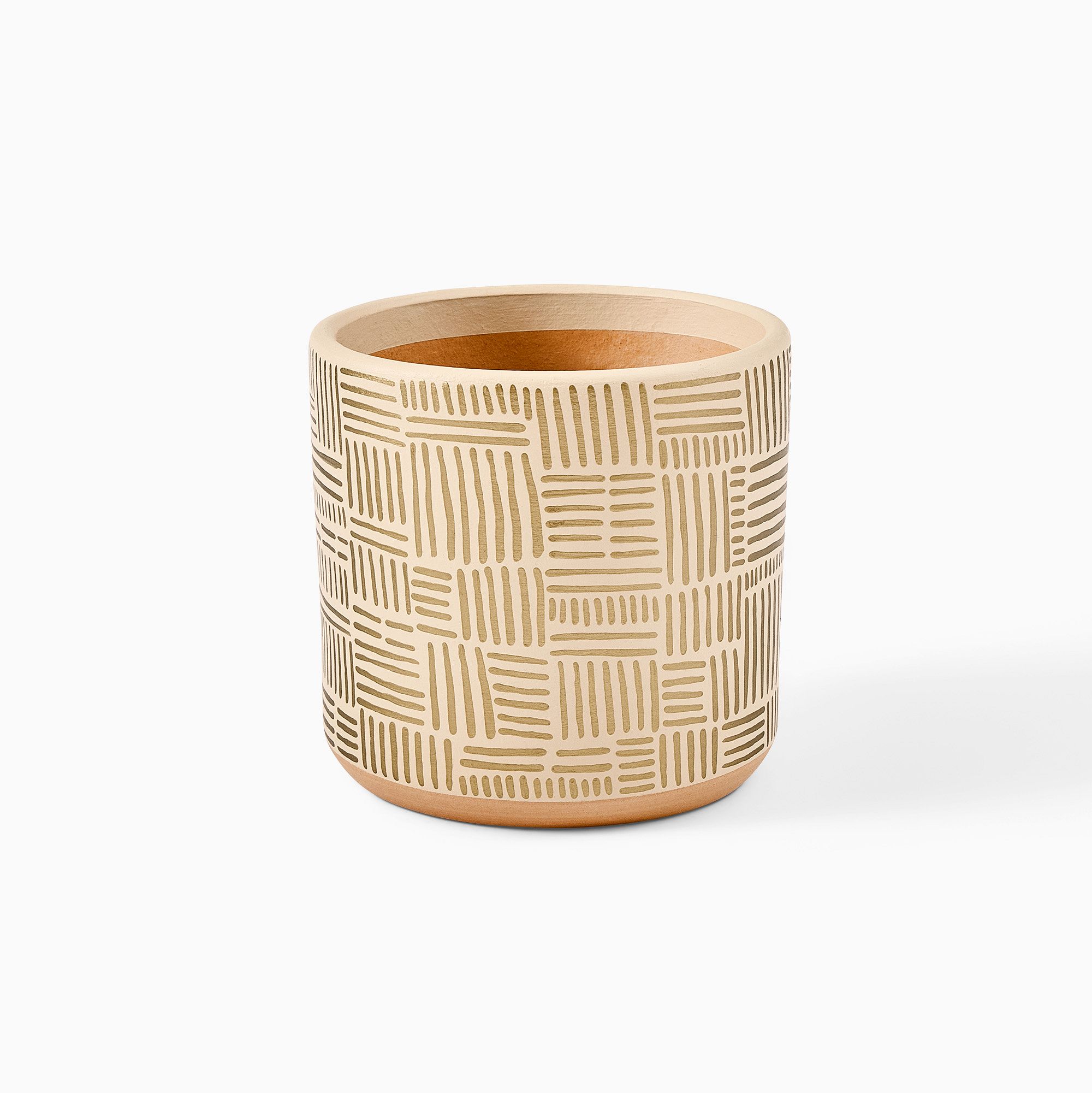 Ultralight Dreams Khari Hand-Painted Striped Mid-Century Planter | West Elm