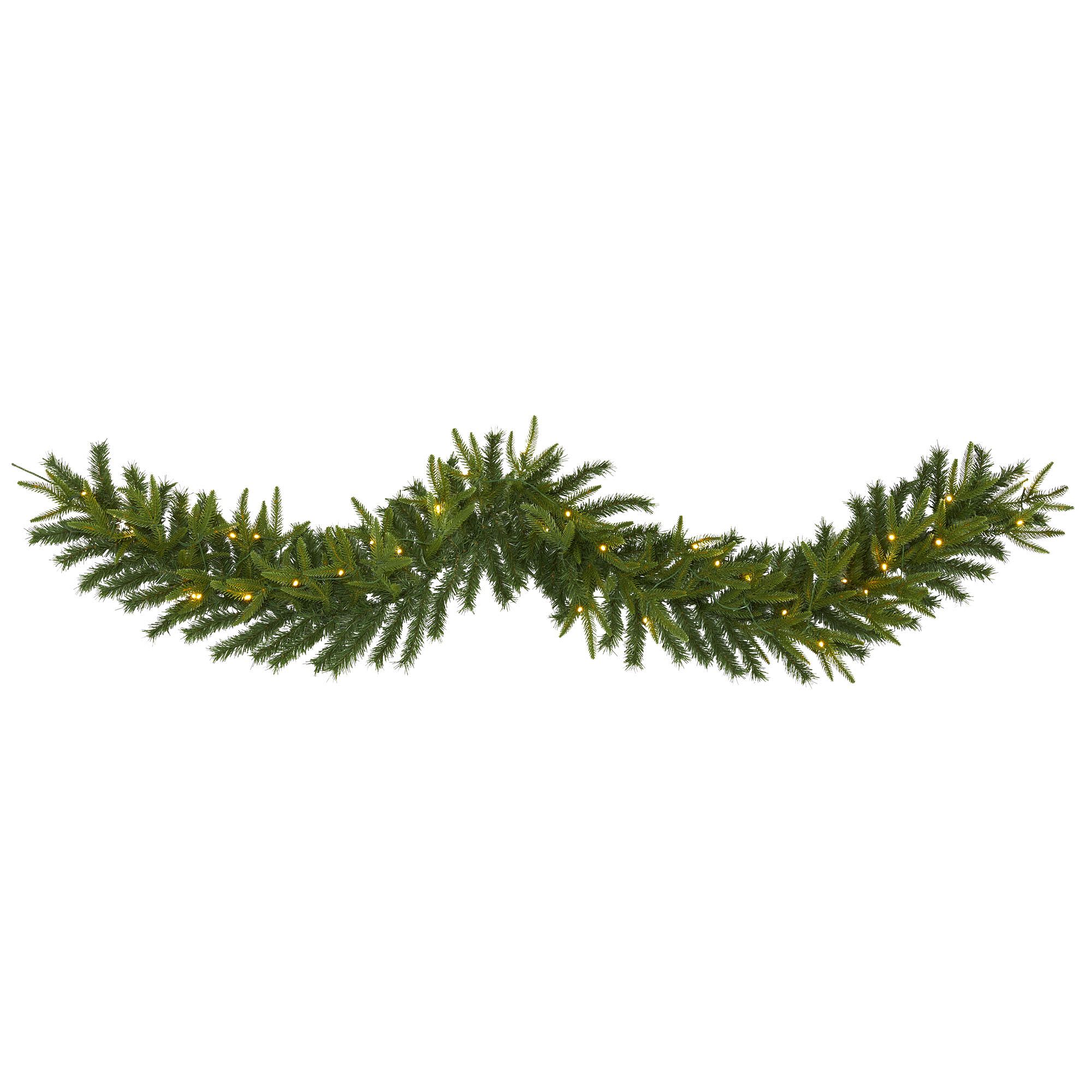 Pre-Lit Faux Pine Garland | West Elm