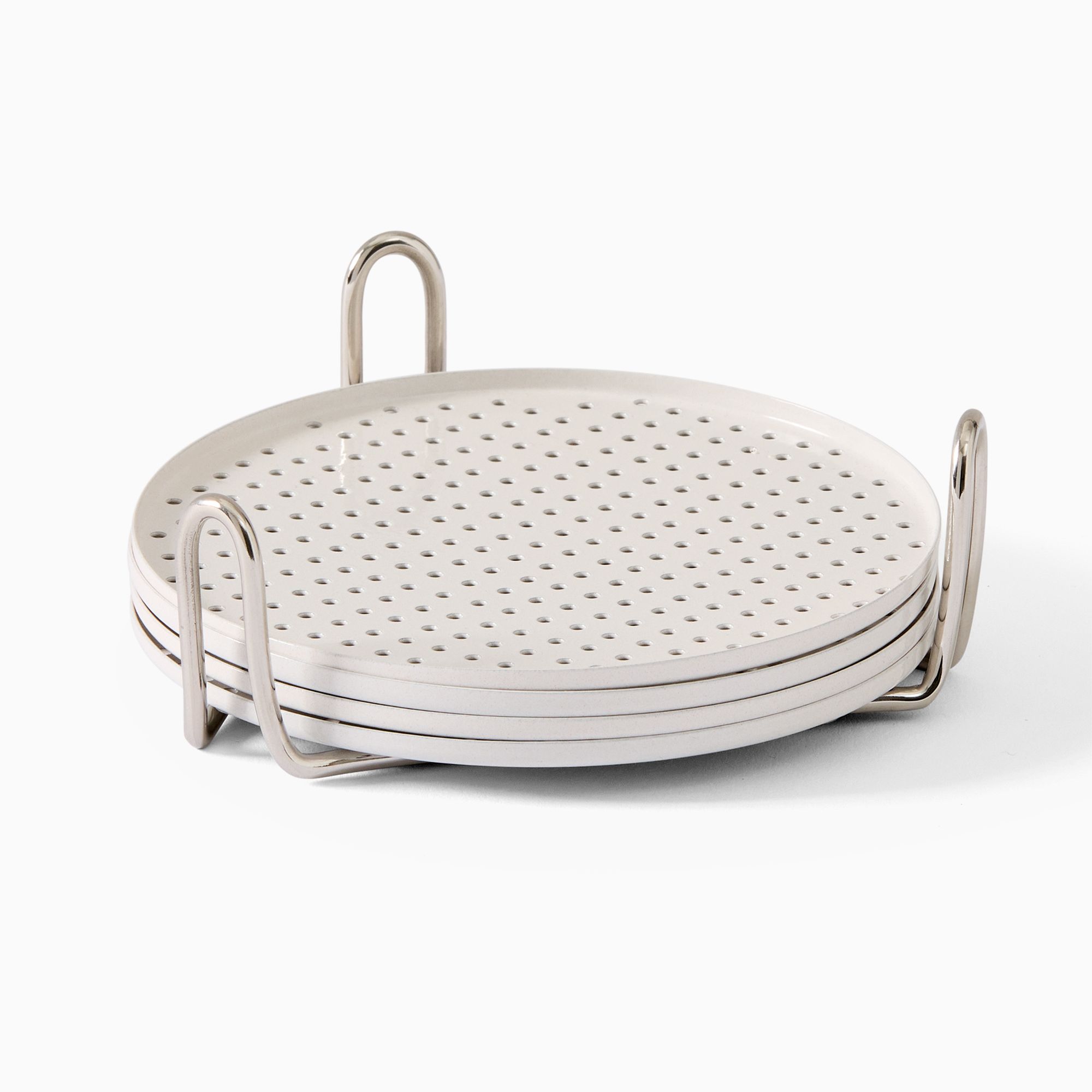 Billy Cotton Perforated Metal Coasters (Set of 4) | West Elm