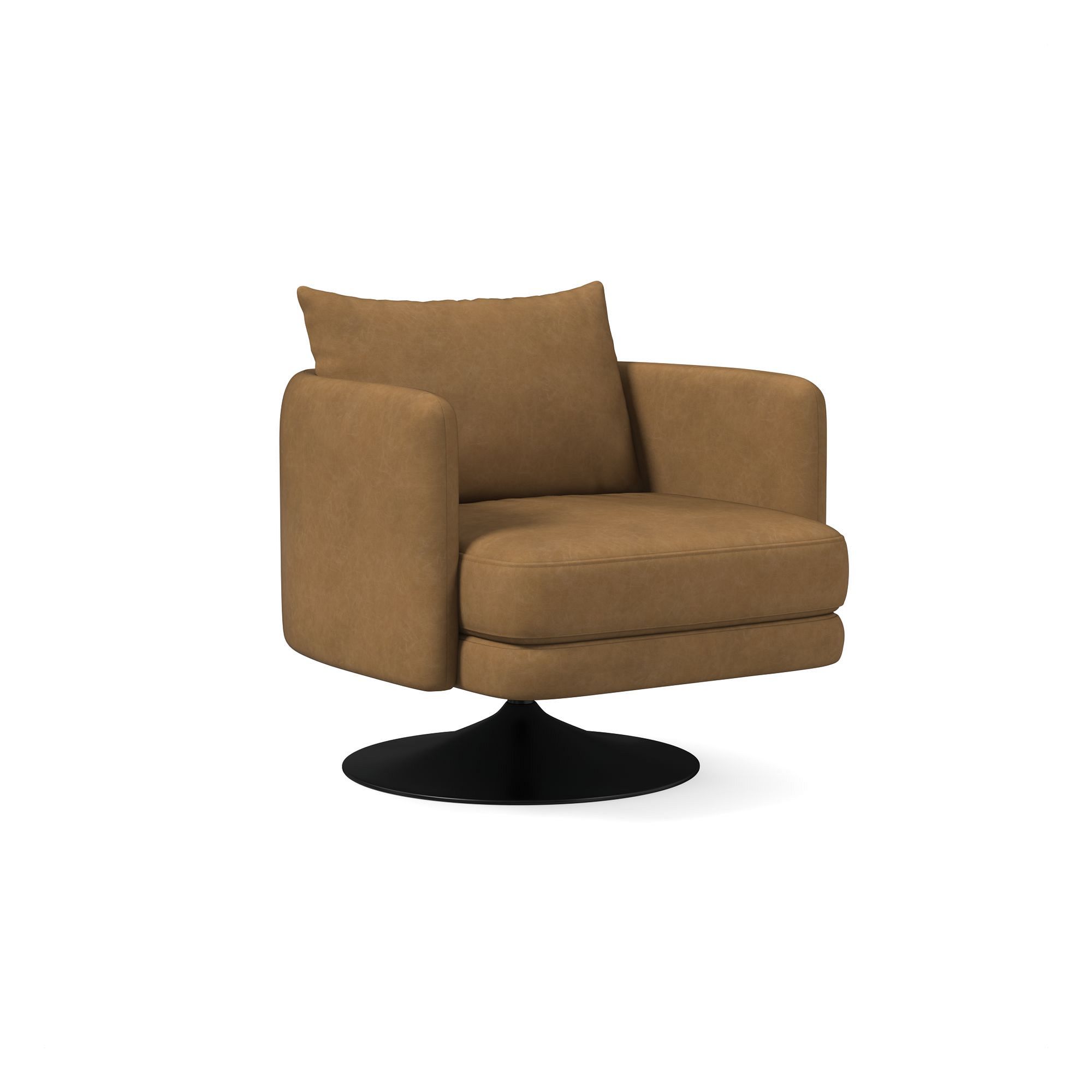 Auburn Leather Swivel Chair | West Elm