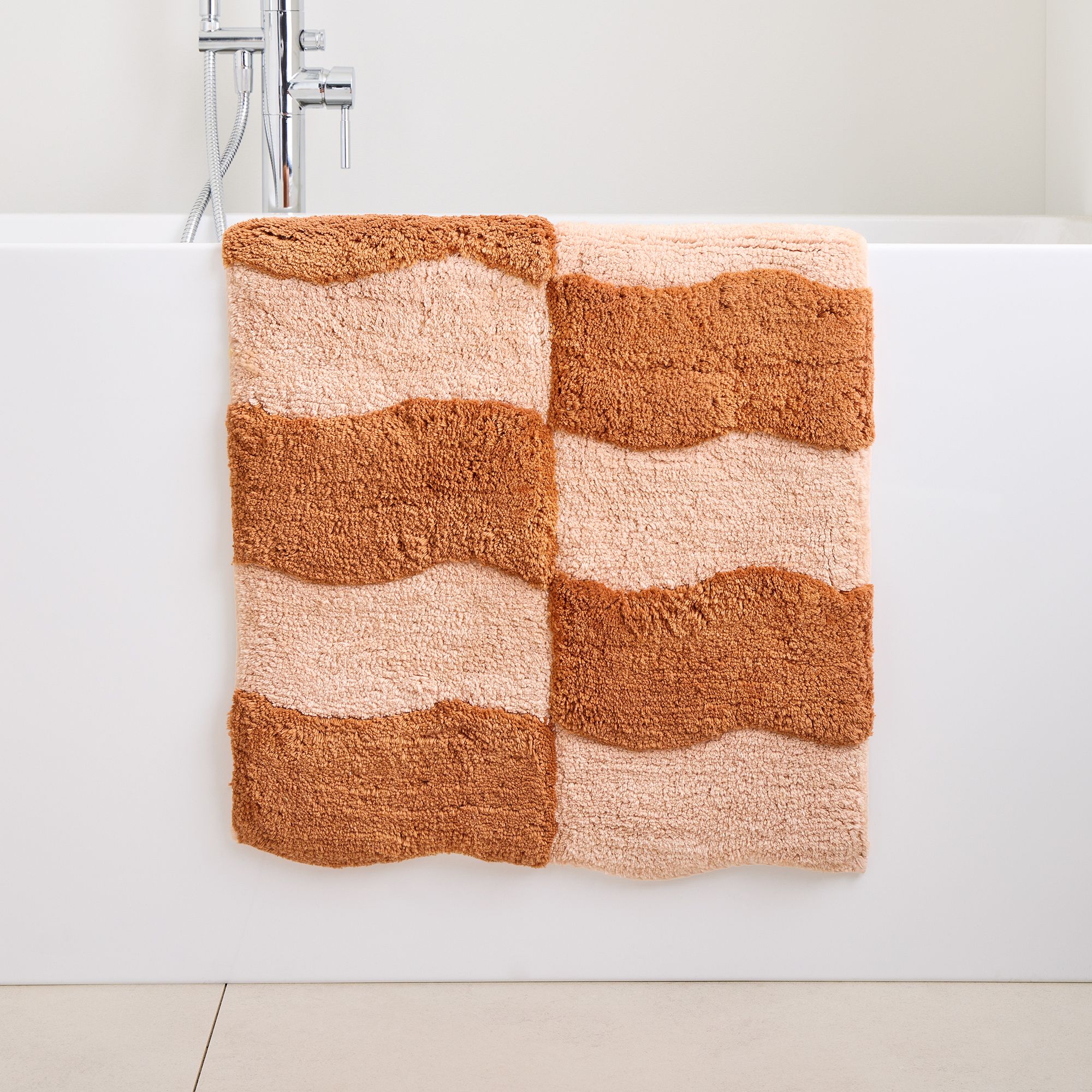 Wavy Blocks Bath Mat | West Elm