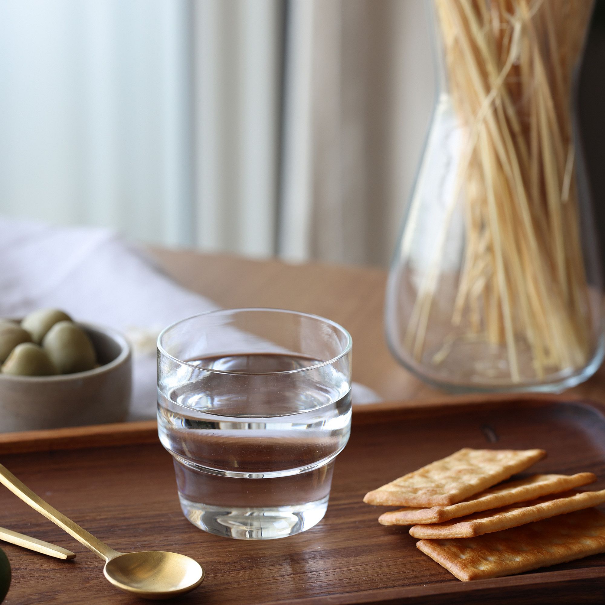 Fleck Stackable Glass Tumblers (Set of 4) | West Elm