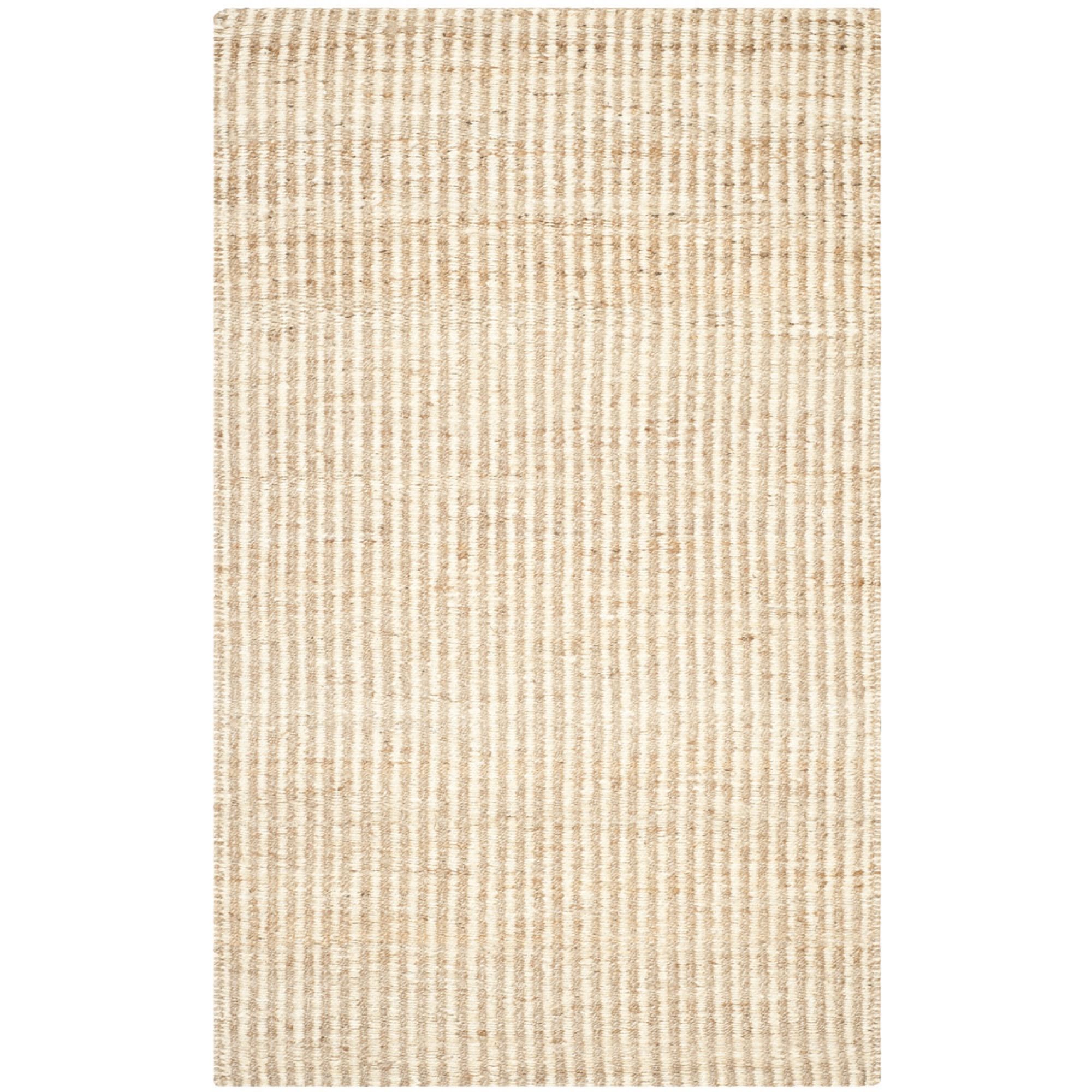 Washed Stripes Jute Rug, 5x8Natural/Ivory