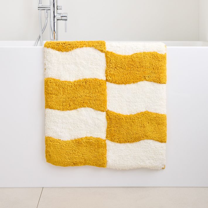 Wavy Blocks Bath Mat