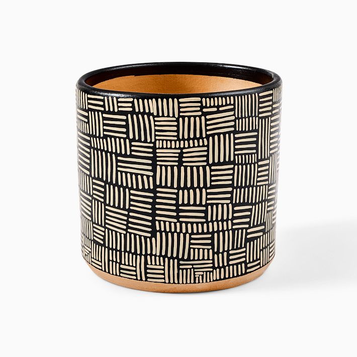 Ultralight Dreams Nalo Hand-Painted Striped Mid-Century Planter