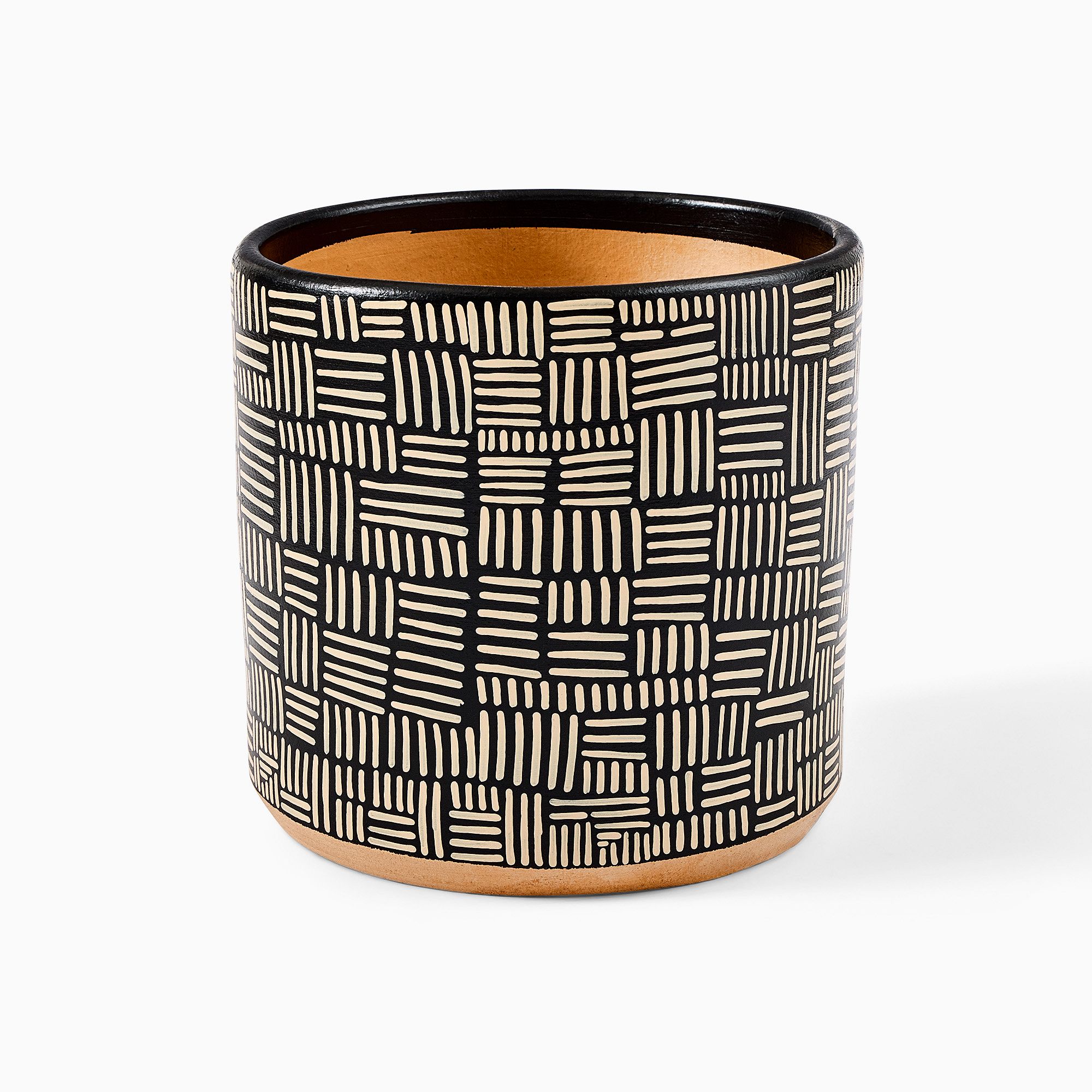 Ultralight Dreams Nalo Hand-Painted Striped Mid-Century Planter | West Elm