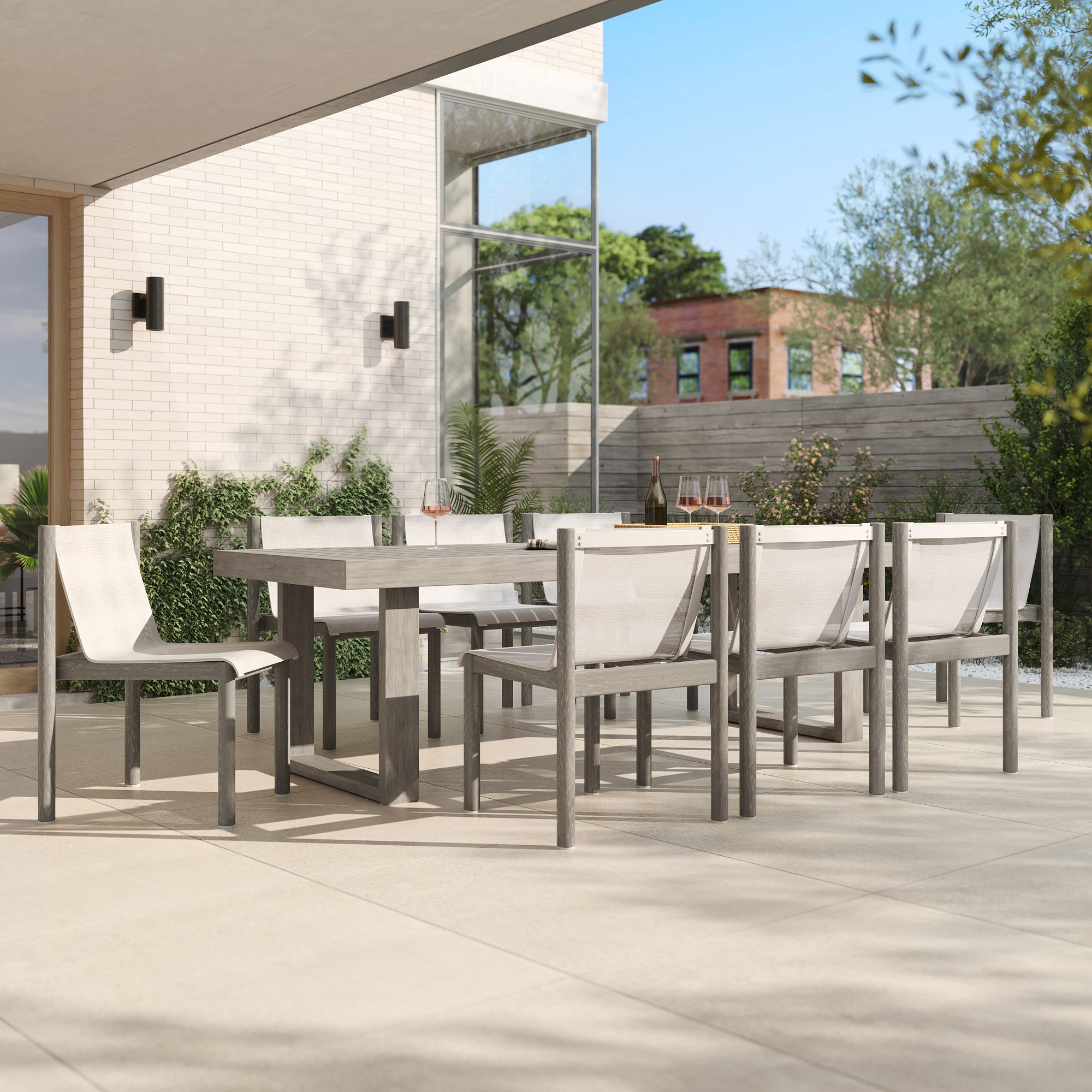 Portside Outdoor Expandable Dining Table (76.5"–106") & Cusco Chairs Set | West Elm