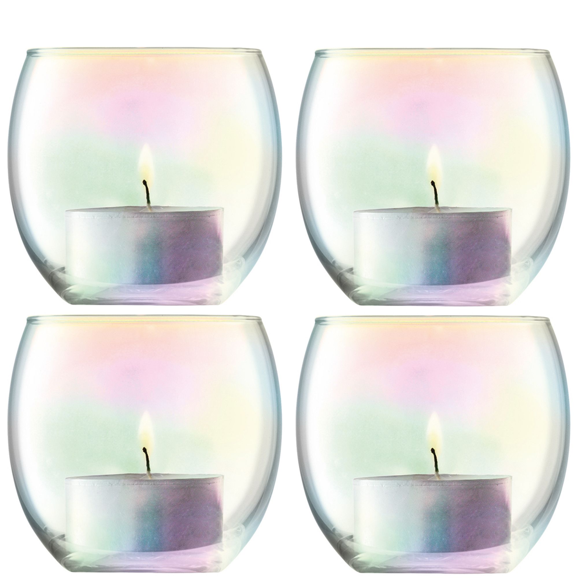 Pearl Iridescent Glass Votives (Set of 4) | West Elm