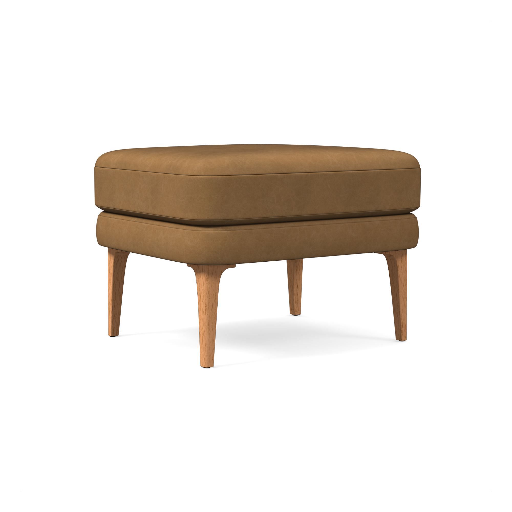 Auburn Leather High-Back Chair Ottoman | West Elm