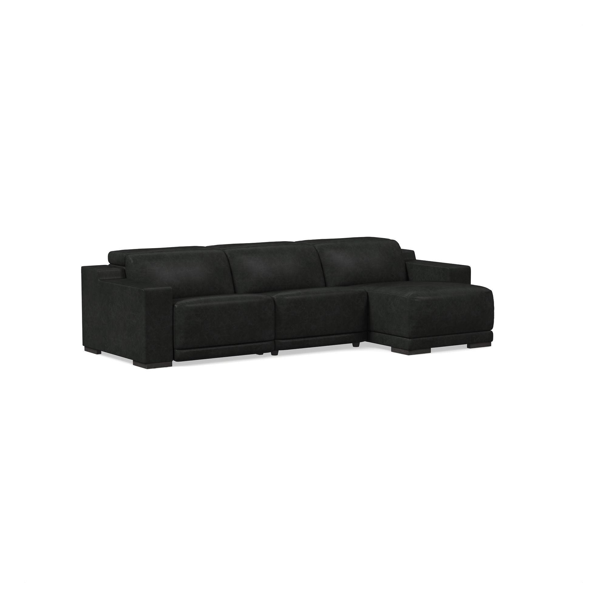 Dalton Motion Reclining Leather 3-Piece Chaise Sectional (119.5") | West Elm