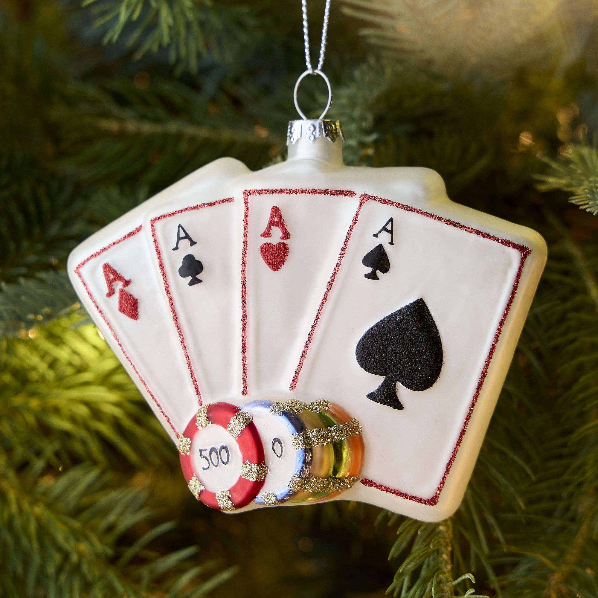 Glass Playing Cards Ornament | West Elm