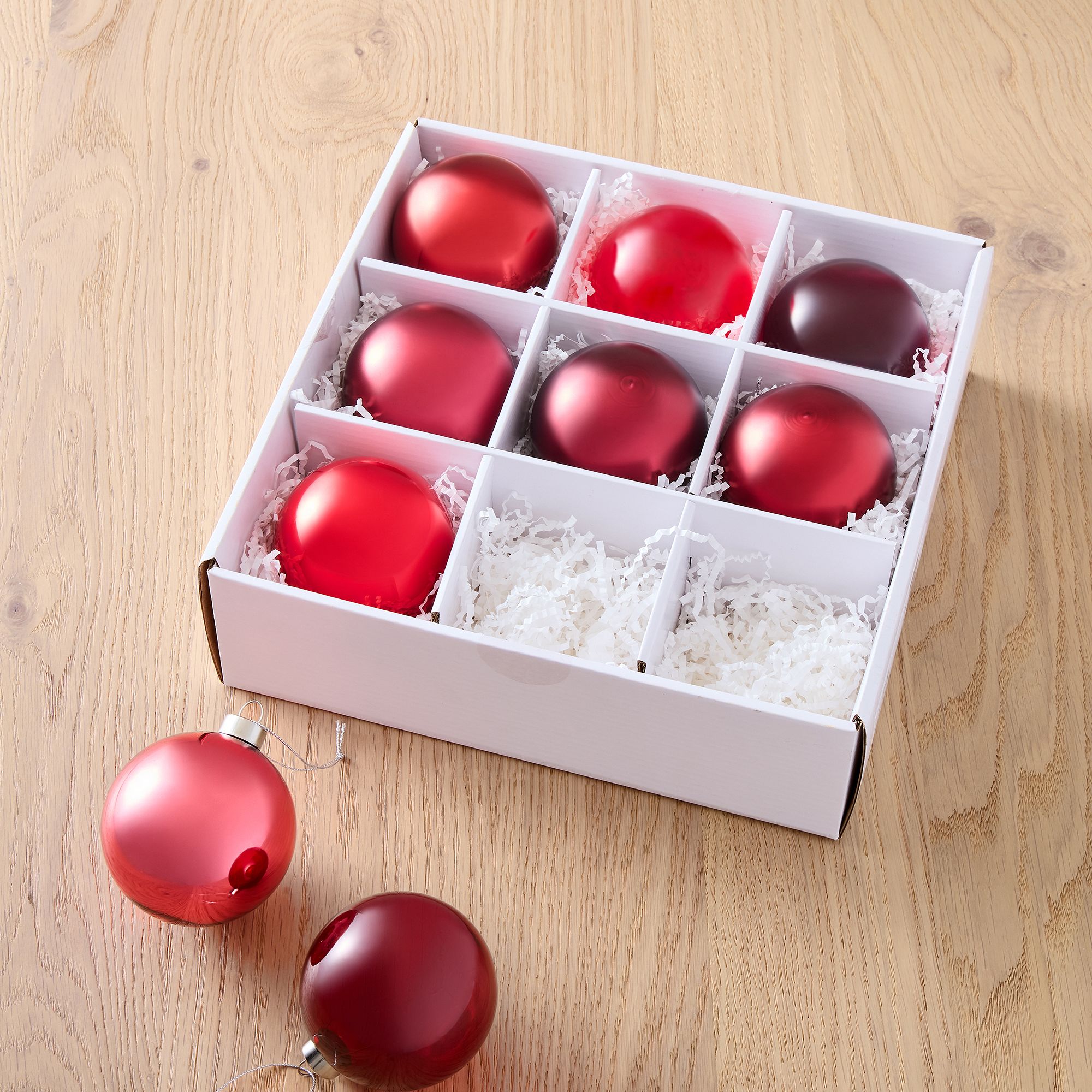 Tonal Red Ornaments (Set of ) | West Elm