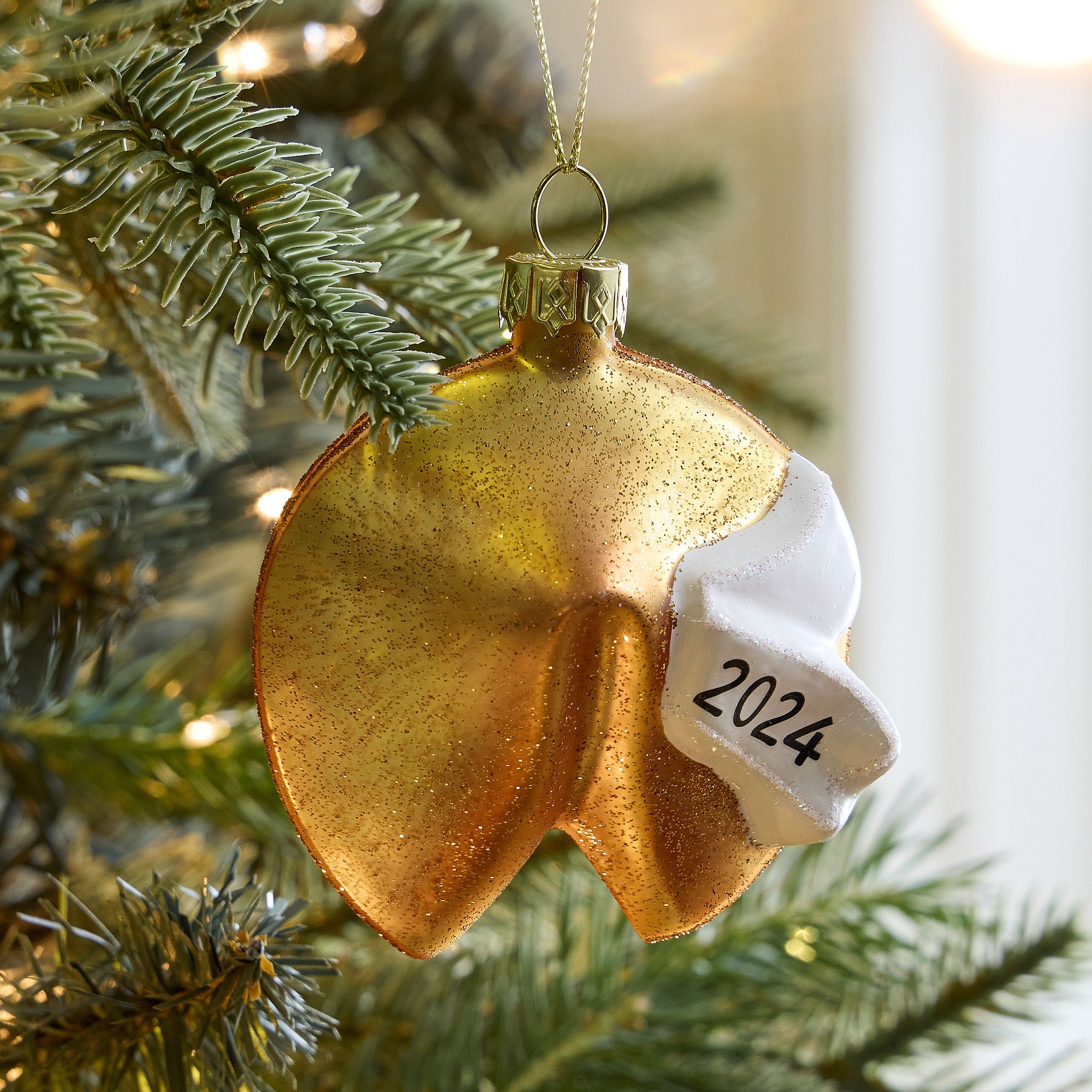 Glass Fortune Cookie Ornament  | West Elm