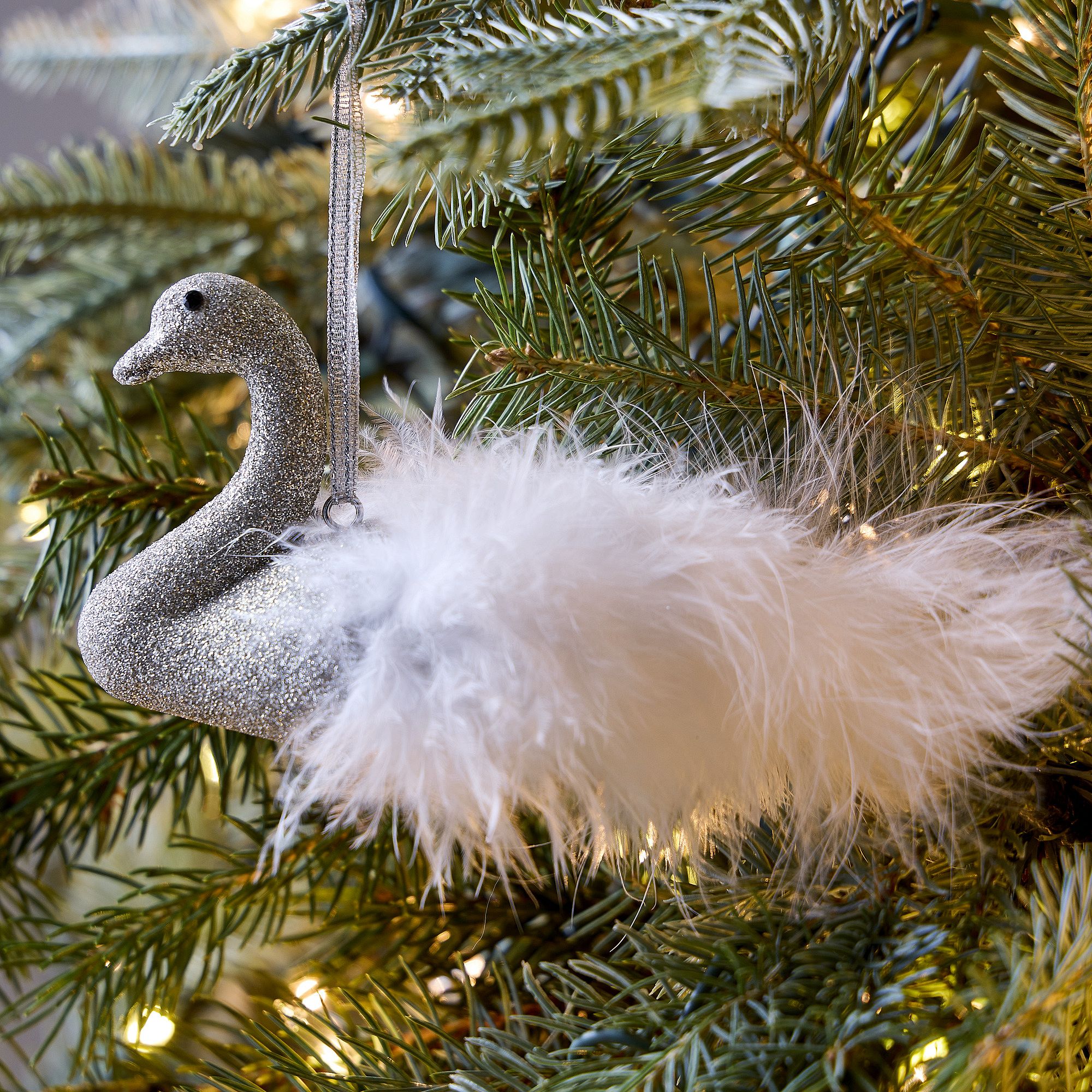 Feathered Swan Ornament | West Elm