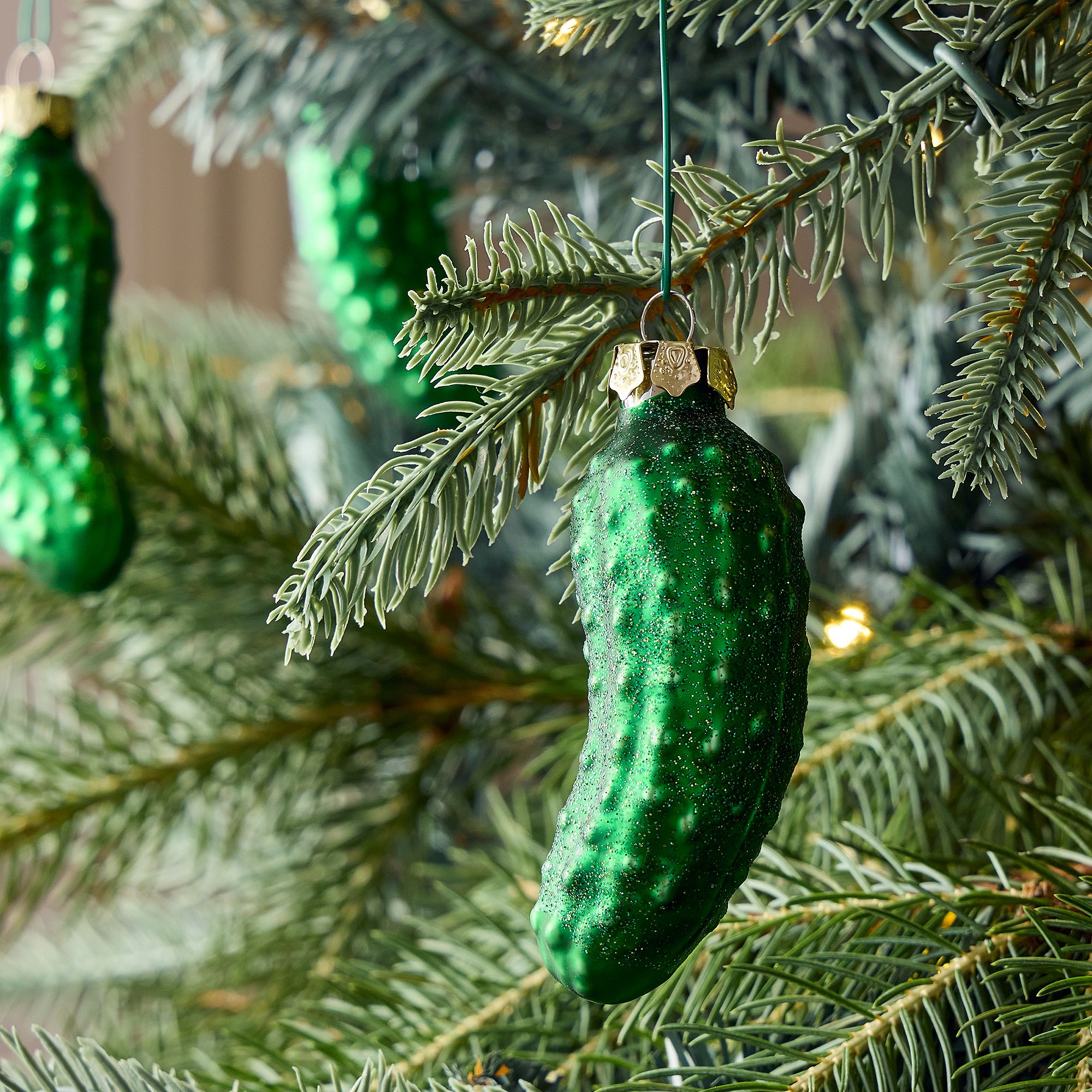 Glass Gherkin Ornaments (Set of 3) | West Elm