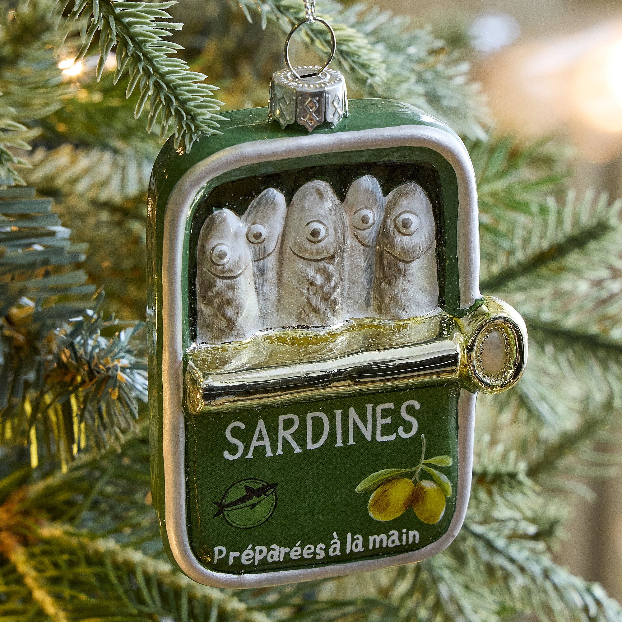 Glass Sardines Ornament | West Elm