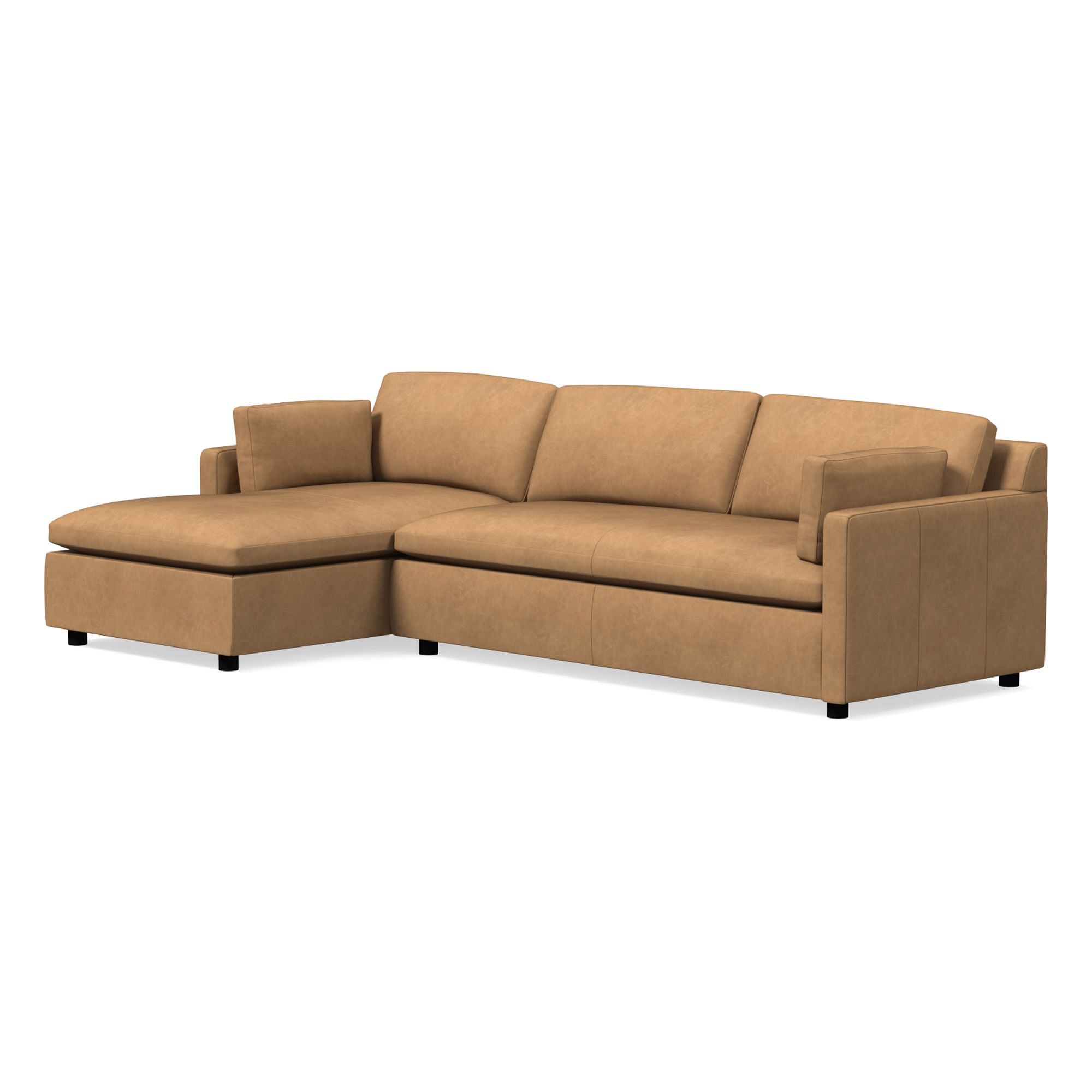 Marin Leather 2-Piece Chaise Sectional (114") | West Elm