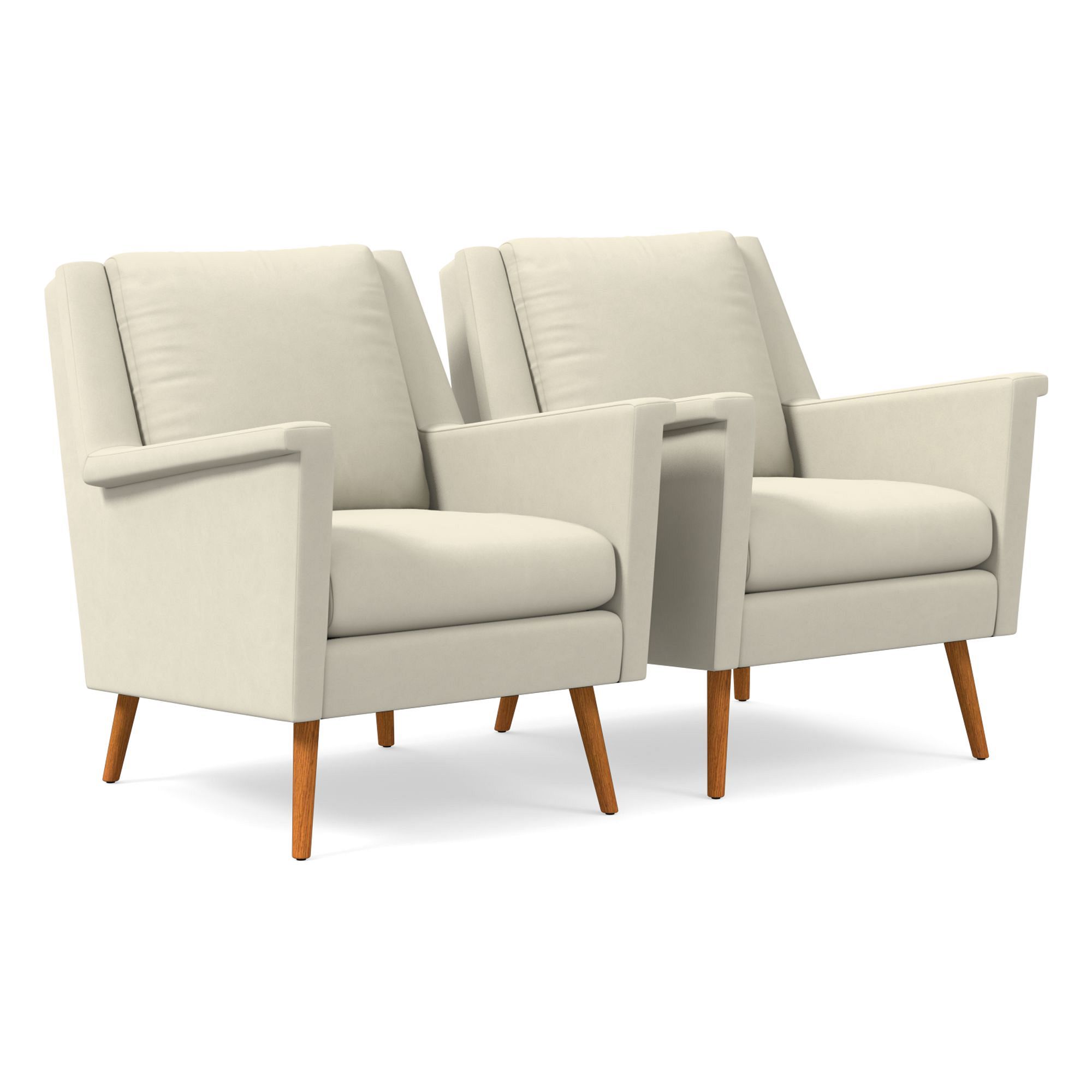 Carlo Leather Mid-Century Chair - Wood Legs | West Elm