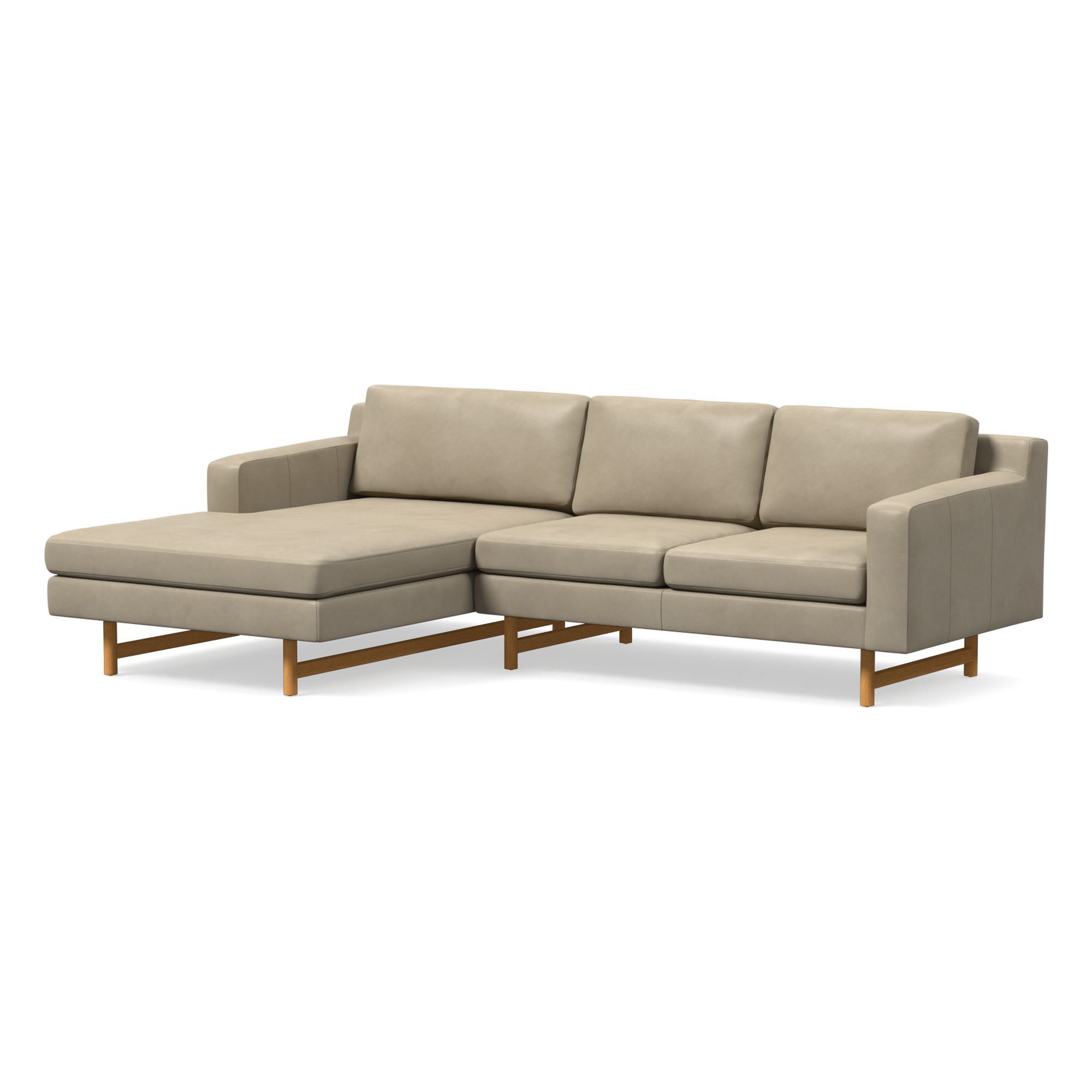 Eddy Leather 2-Piece Chaise Sectional (92") | West Elm