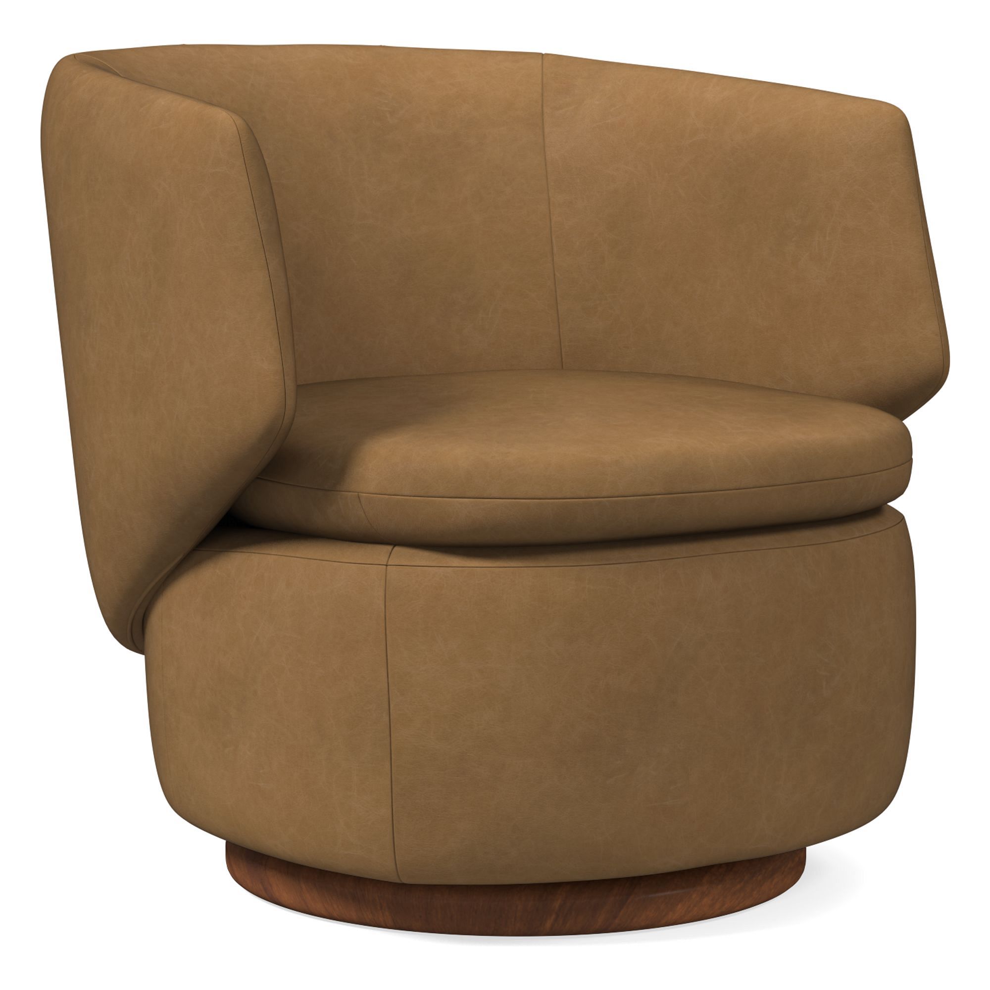 Crescent Leather Swivel Chair | West Elm