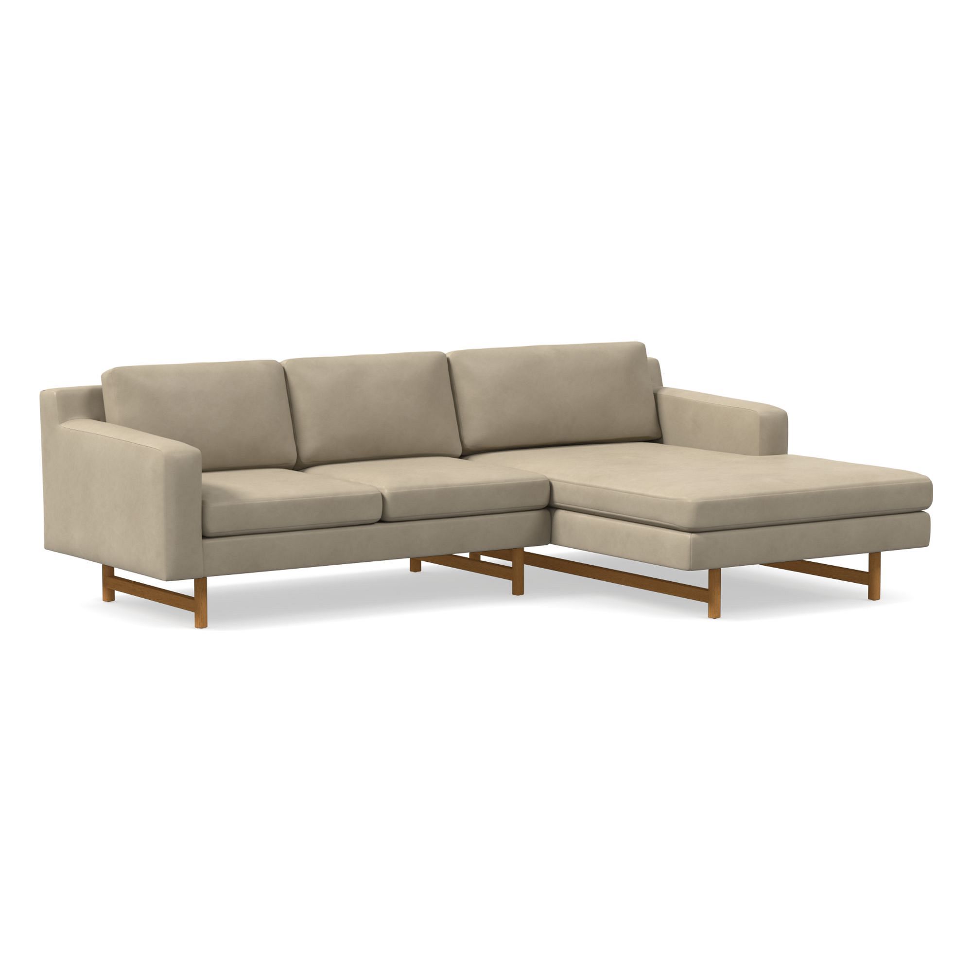 Eddy Leather 2-Piece Chaise Sectional (92") | West Elm