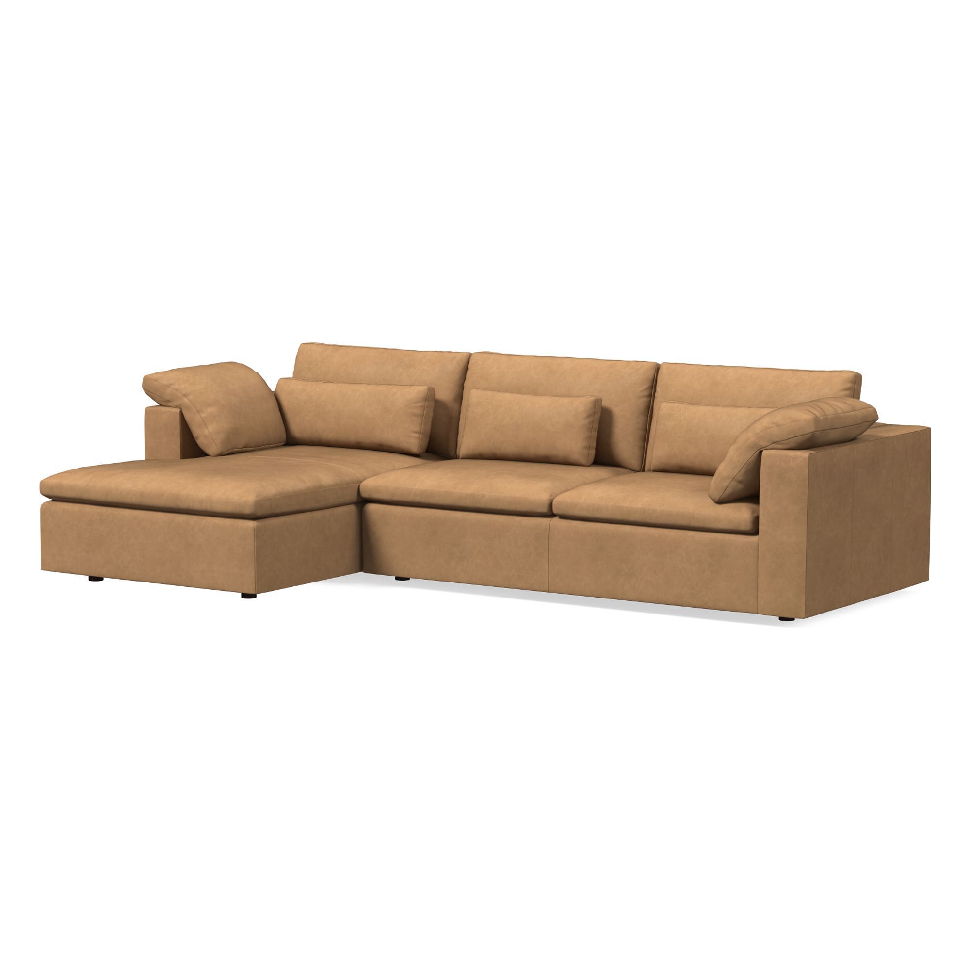 Harmony Modular Leather Piece Chaise Sectional | Sofa With West Elm