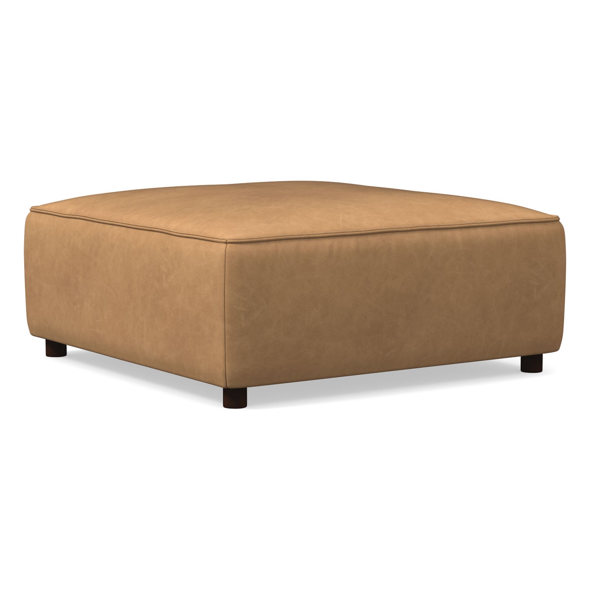 Remi Leather Ottoman | West Elm