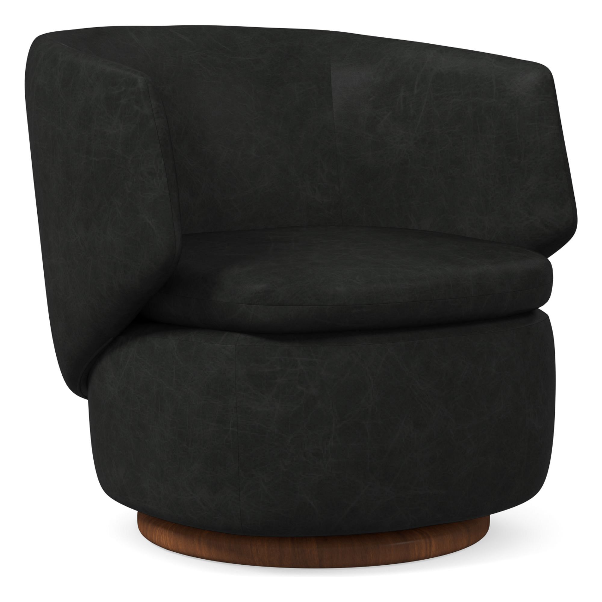 Crescent Leather Swivel Chair | West Elm