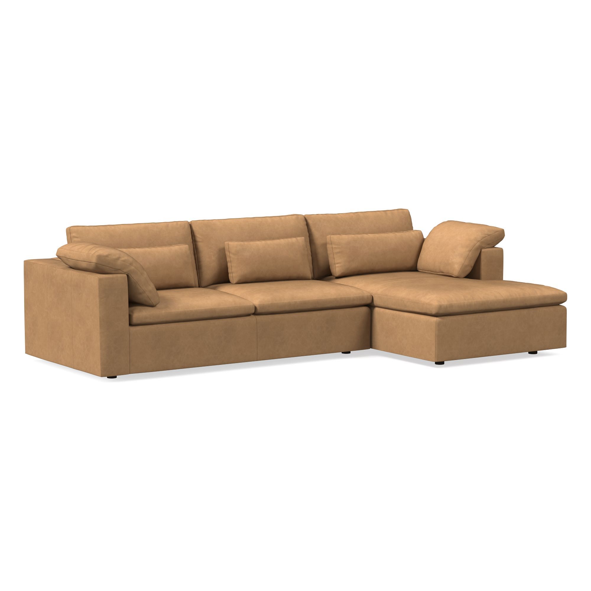 Harmony Modular Leather Piece Chaise Sectional | Sofa With West Elm