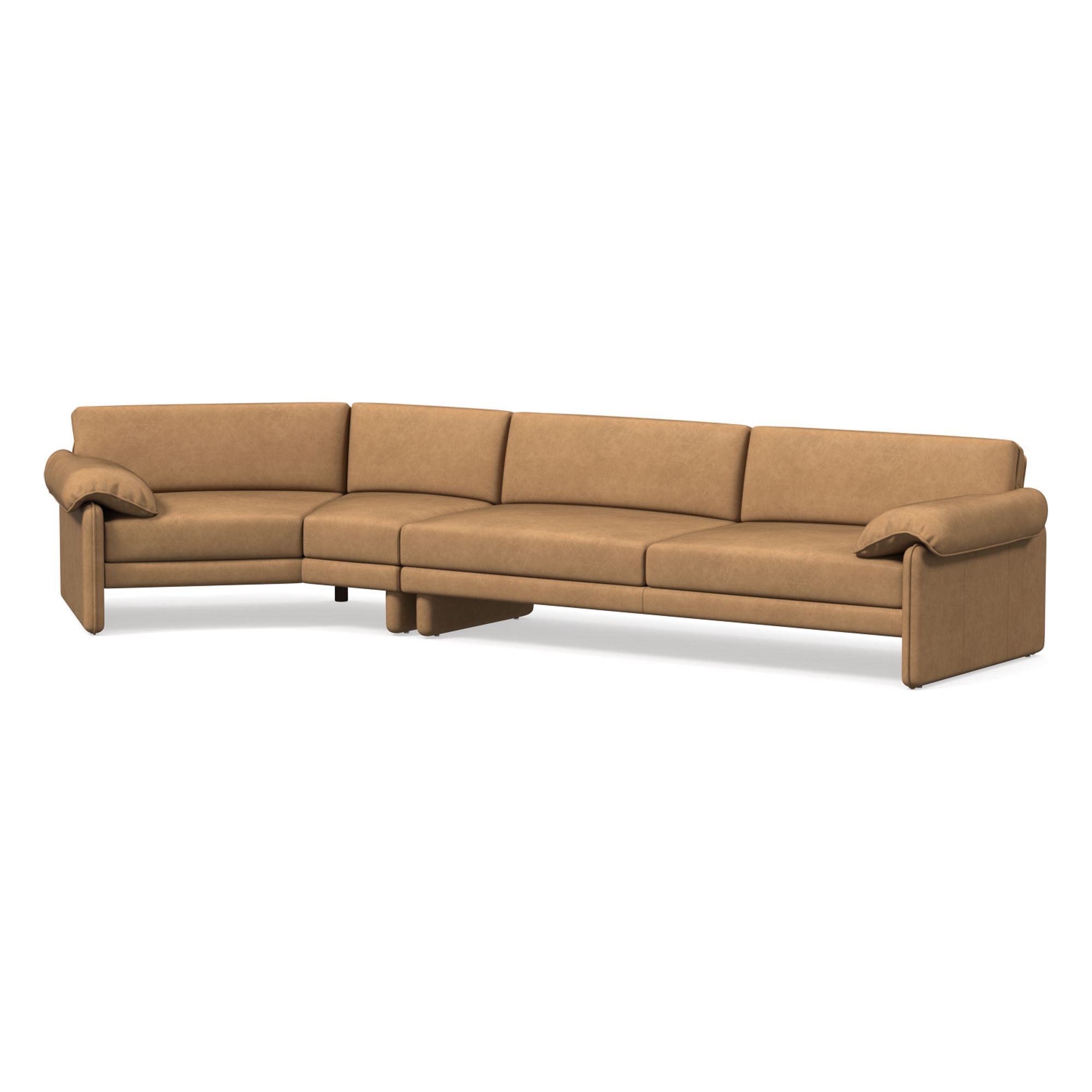 Parry Leather 2-Piece Wedge Sectional (140") | West Elm