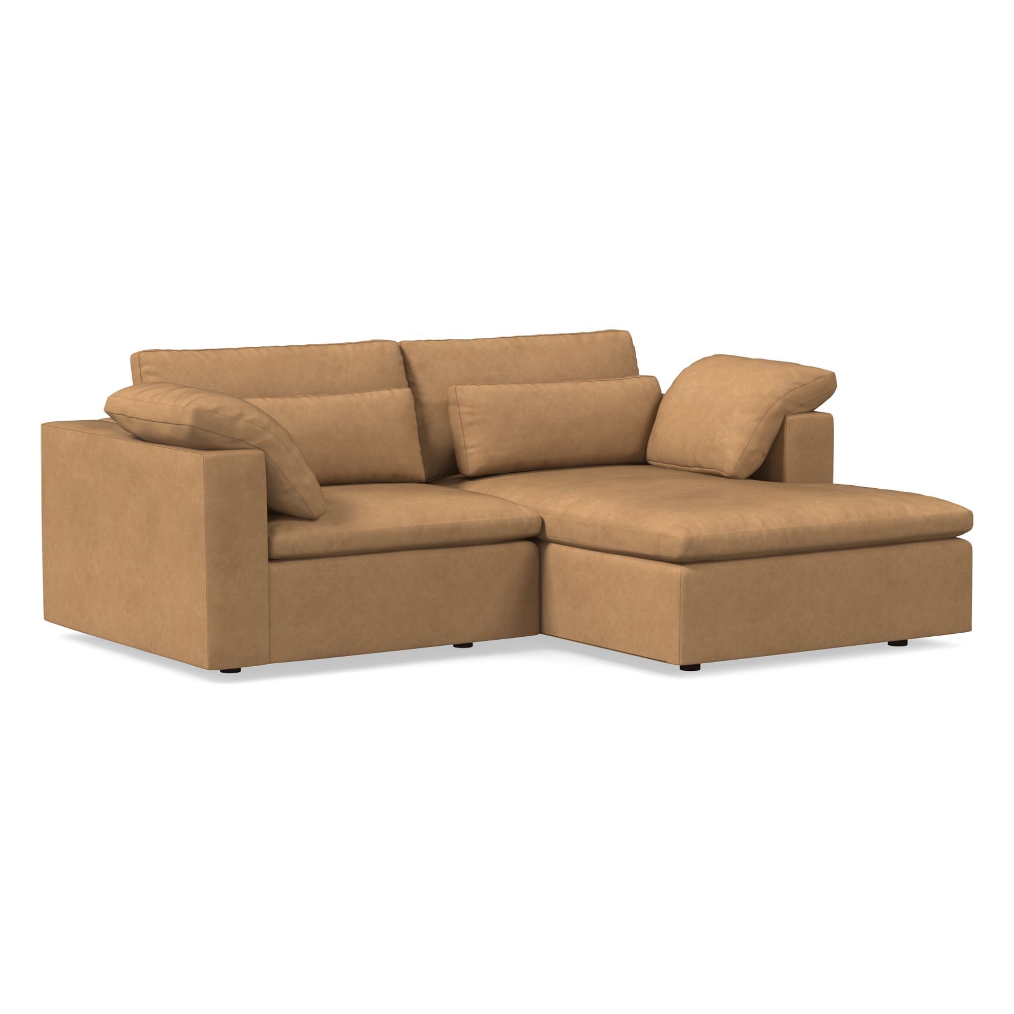 Harmony Modular Leather Small 2-Piece Chaise Sectional (86") | West Elm