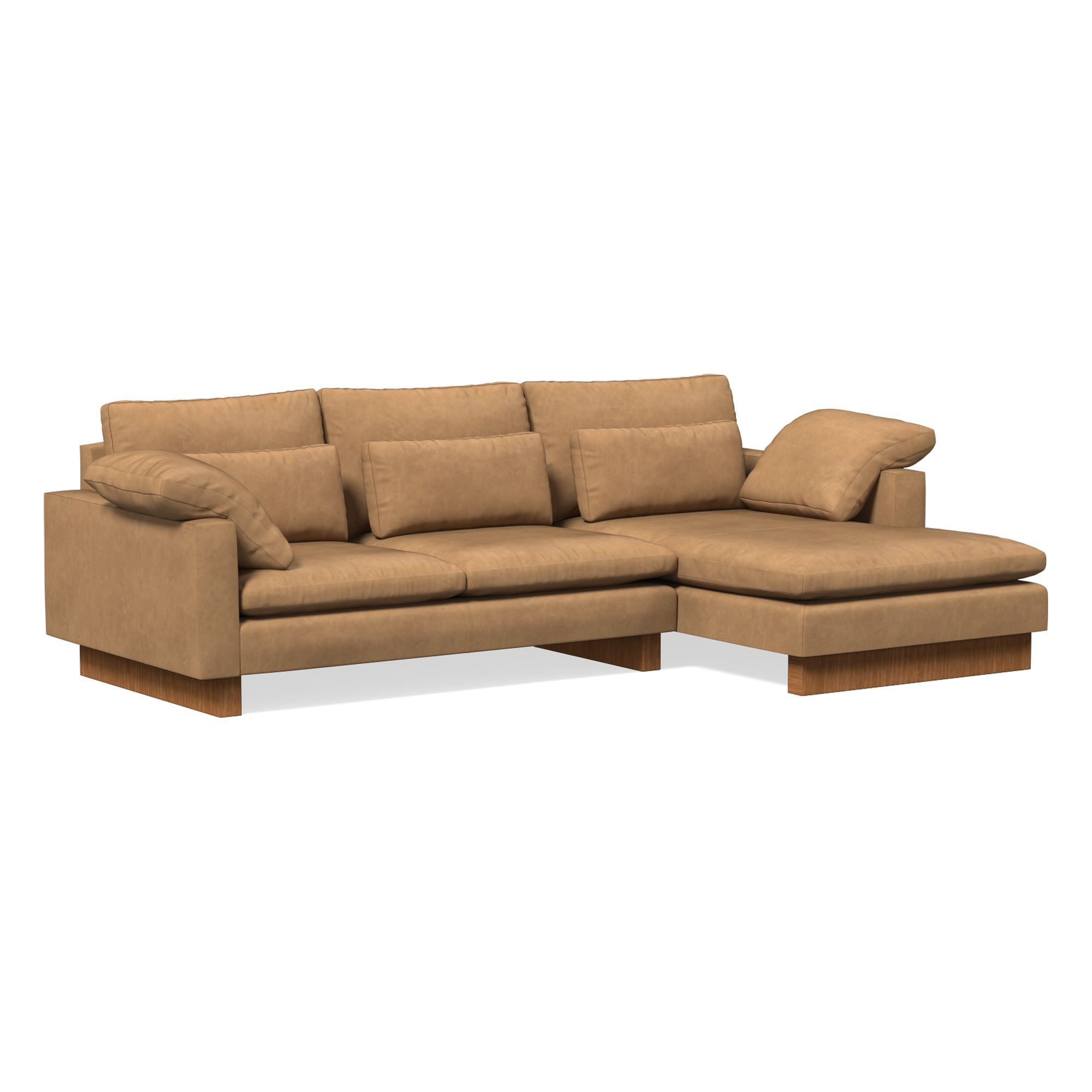 Harmony Leather 2-Piece Chaise Sectional (117") | West Elm