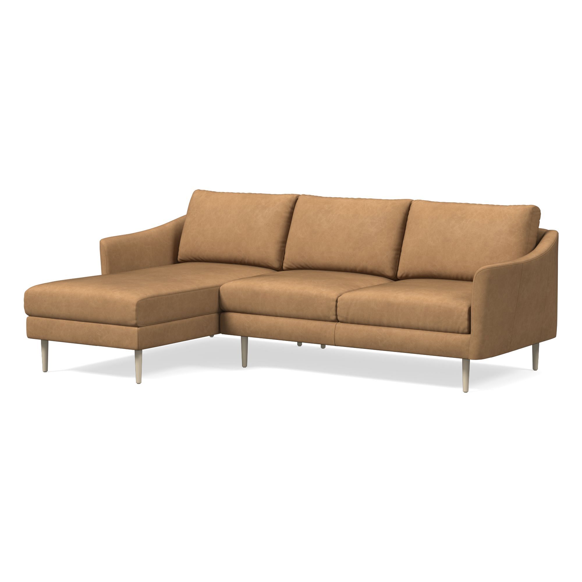 Sloane Leather 2-Piece Chaise Sectional (95.5") | West Elm