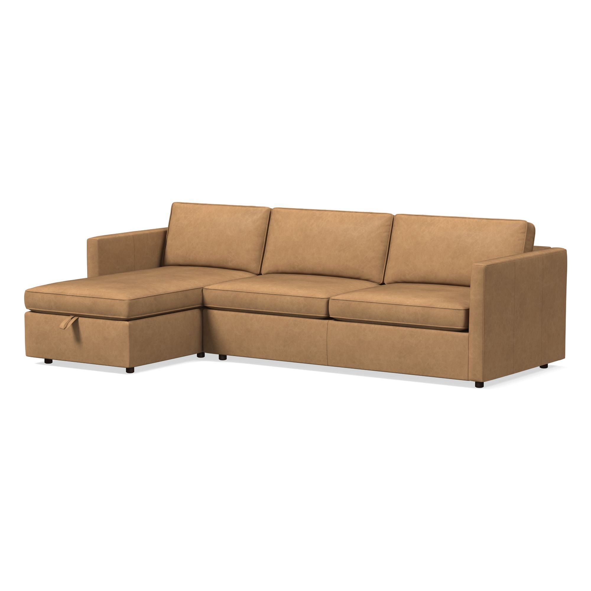 Harris Leather 2-Piece Bumper Chaise Sectional (106"–116") | West Elm