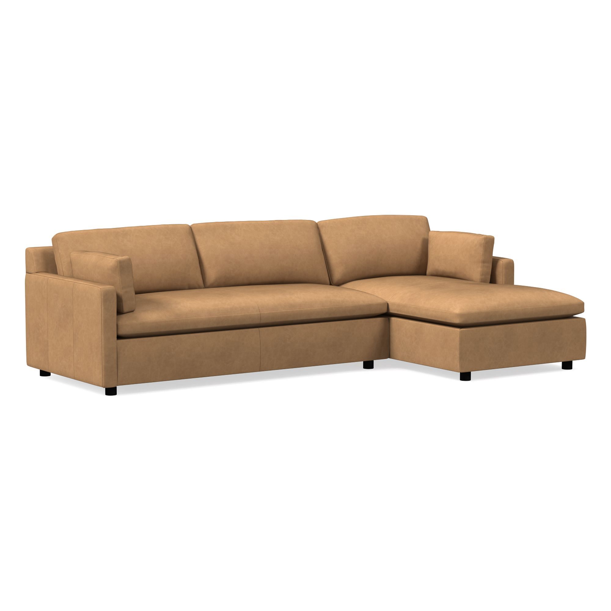 Marin Leather 2-Piece Chaise Sectional (114") | West Elm