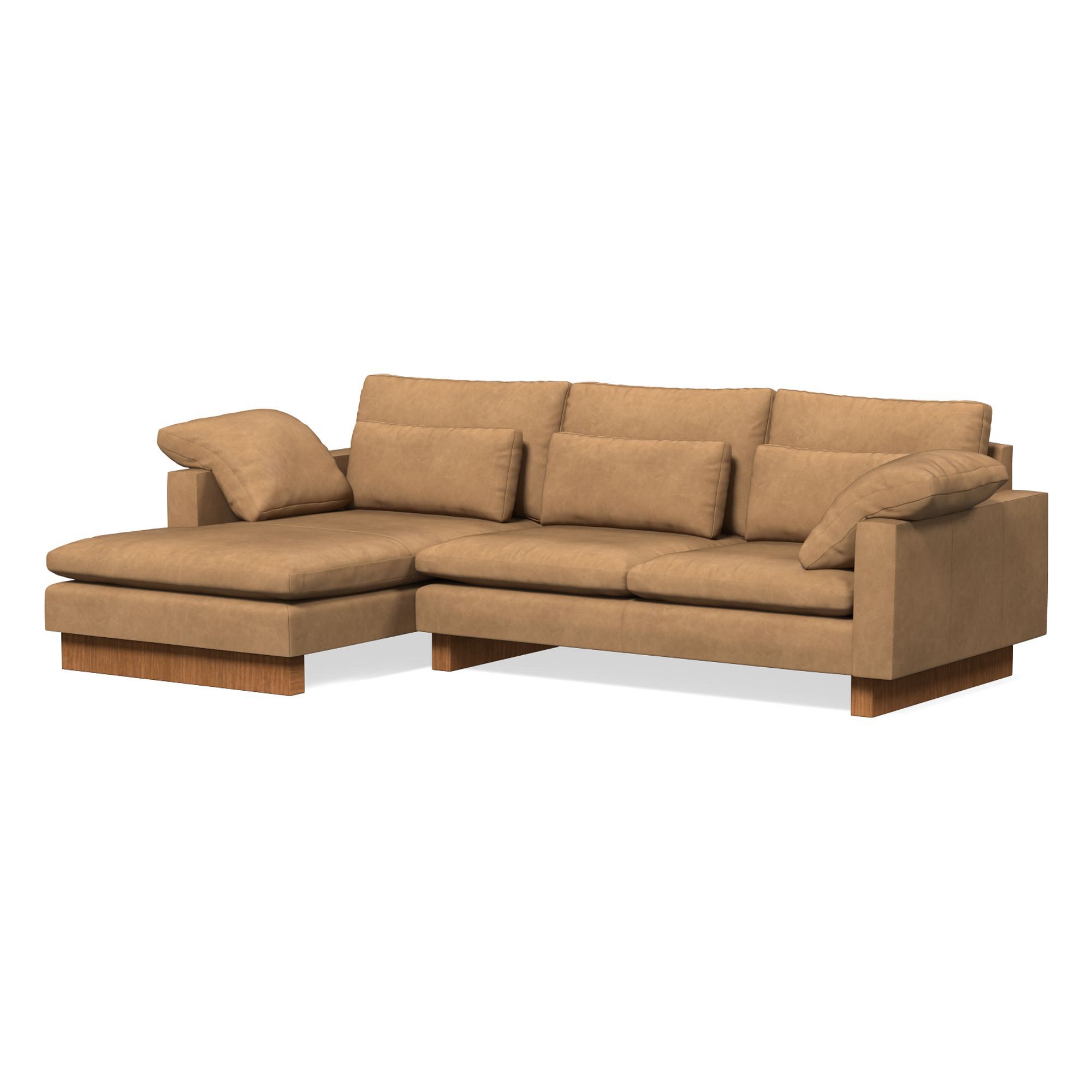 Harmony Leather 2-Piece Chaise Sectional (117") | West Elm