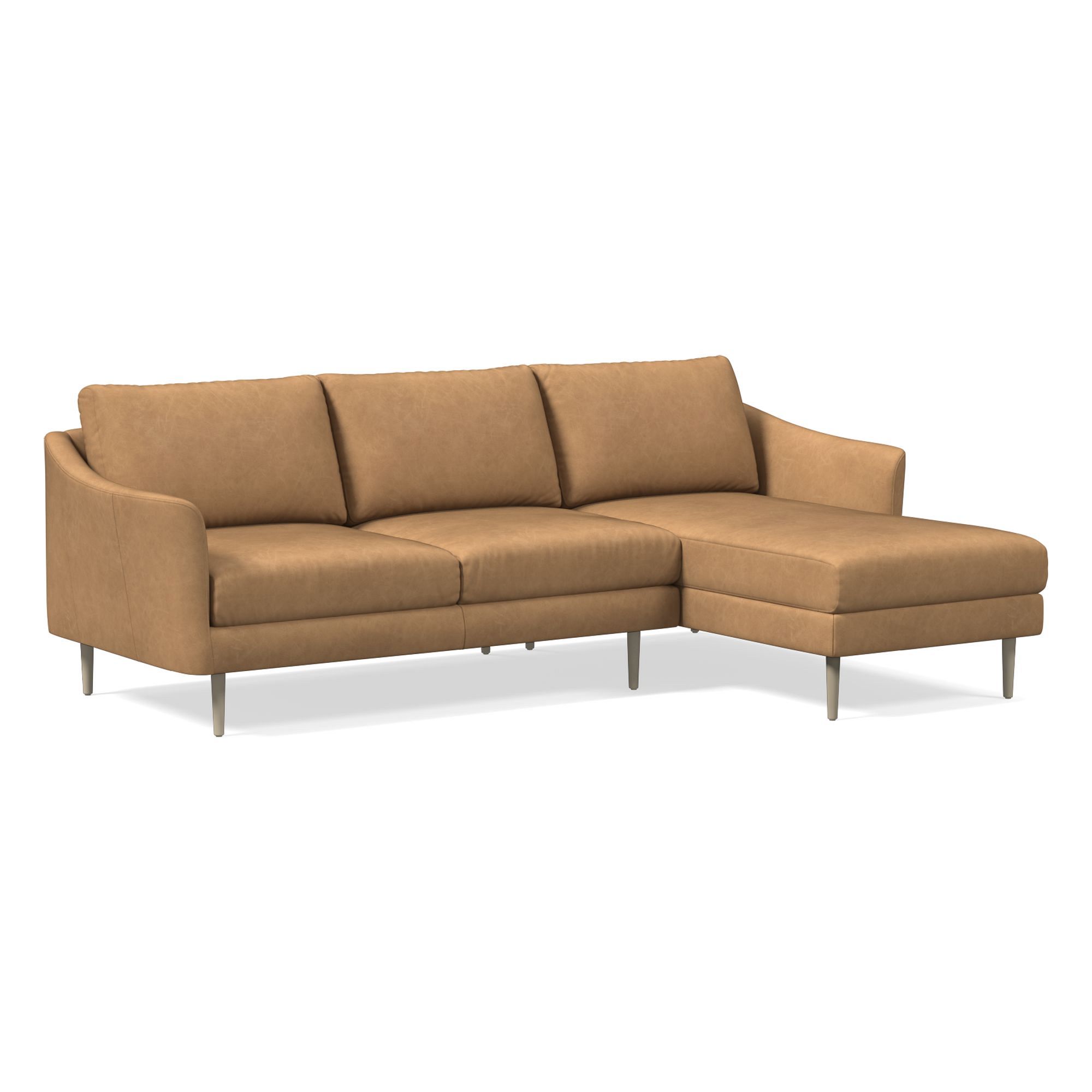 Sloane Leather 2-Piece Chaise Sectional (95.5") | West Elm