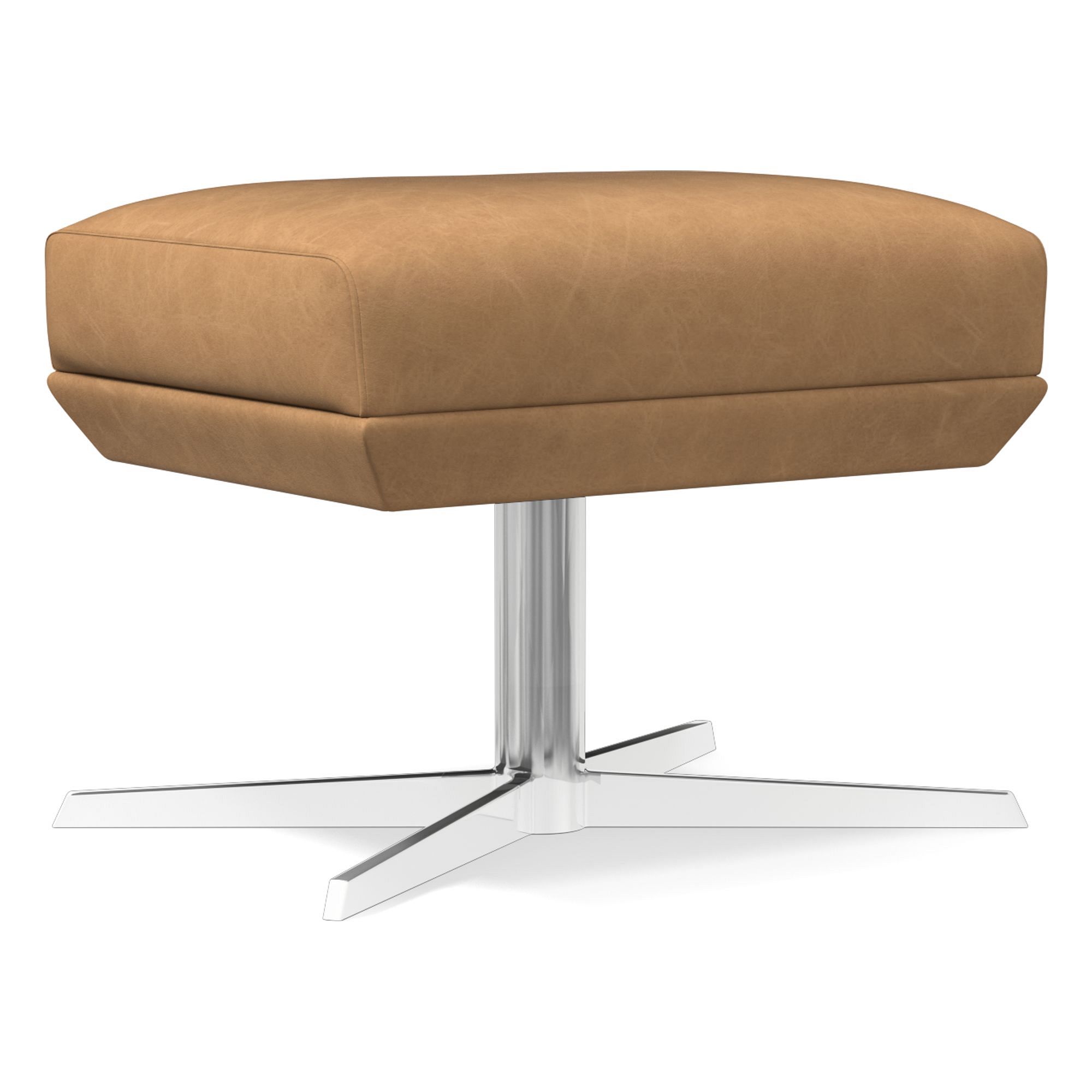 Austin Leather Swivel Ottoman | West Elm