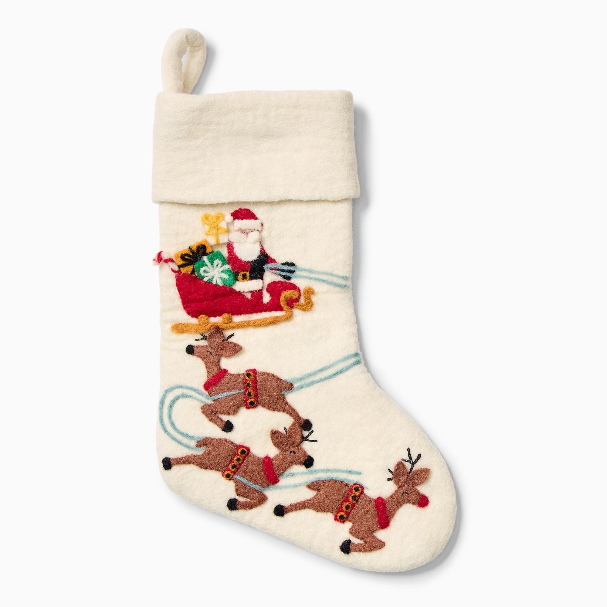 Felt Santa & Sleigh Stocking | West Elm