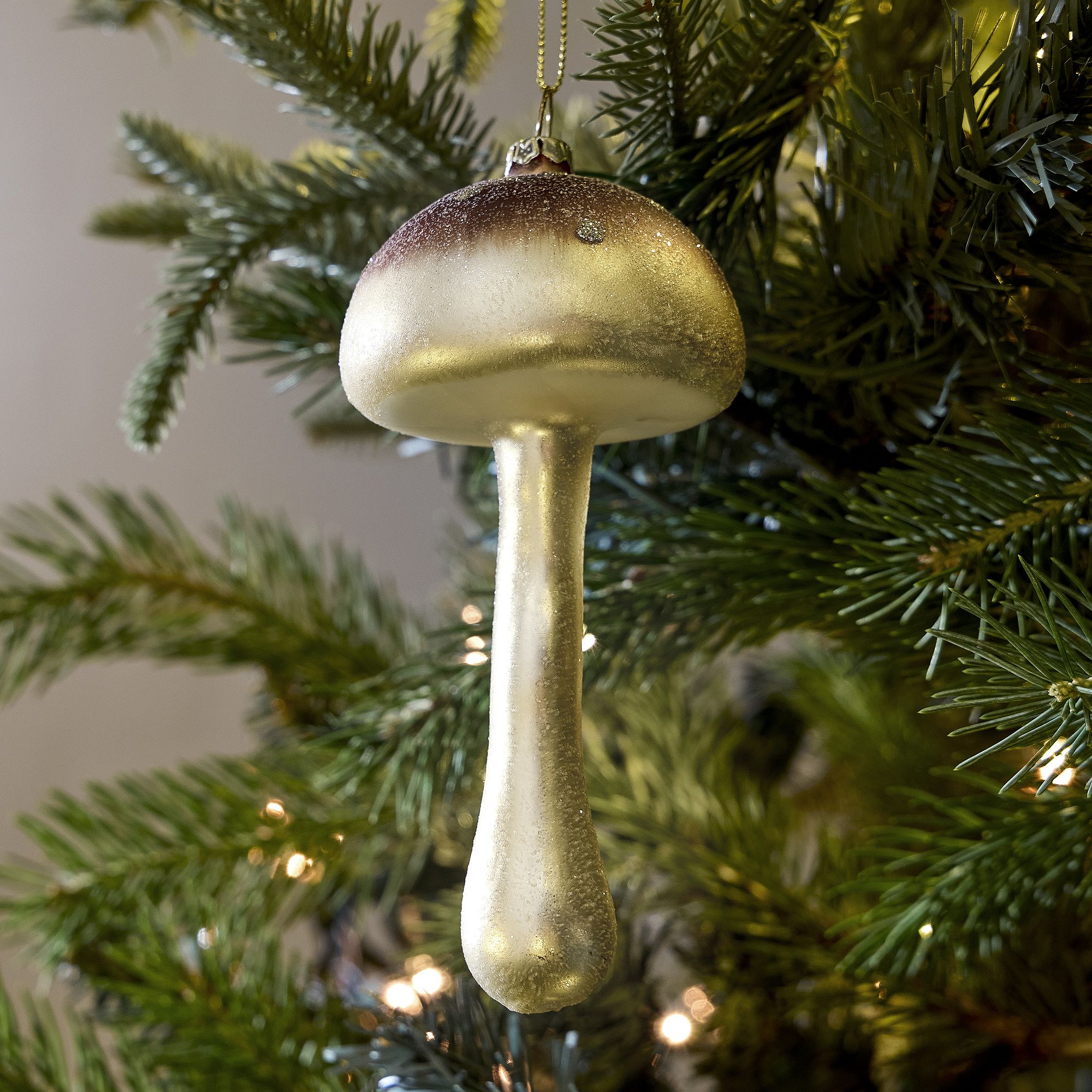 Glass Mushroom Ornament | West Elm