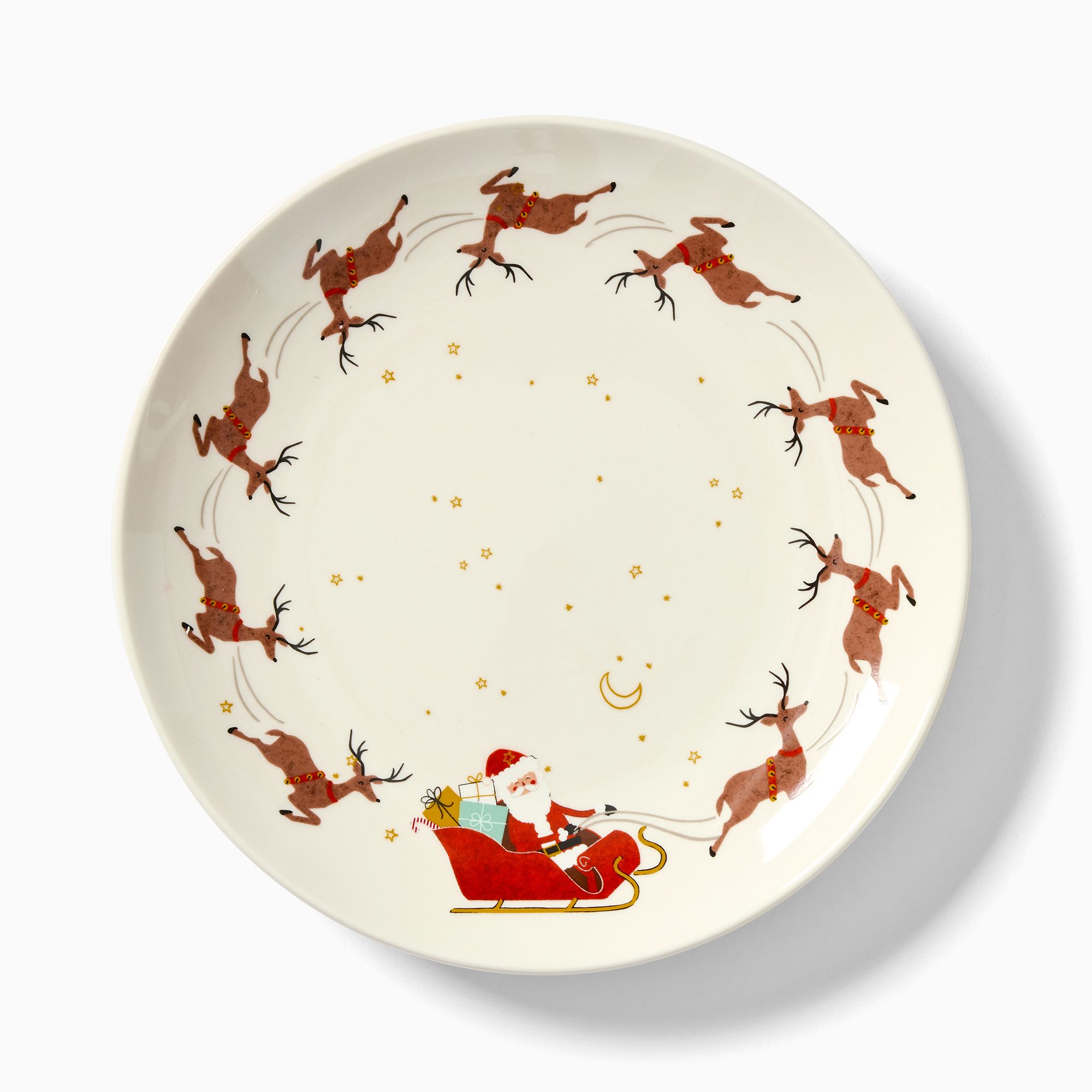 Santa's Sleigh Ceramic Cookie Platter | West Elm