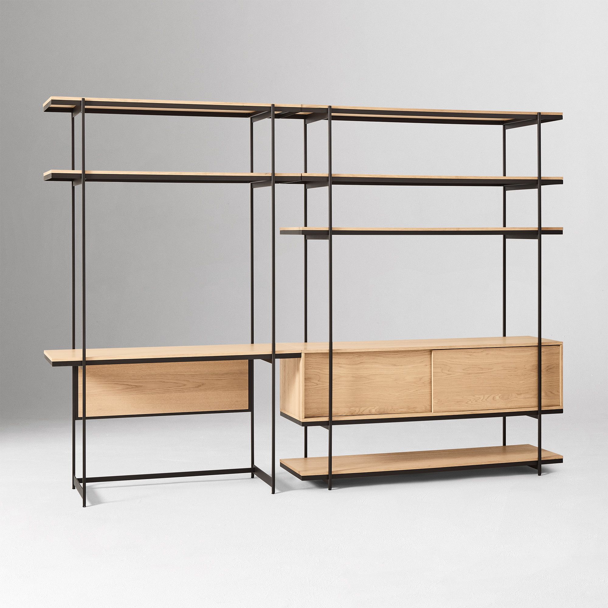 Pierce Wall Desk w/ Wide Shelf Unit (110") | West Elm